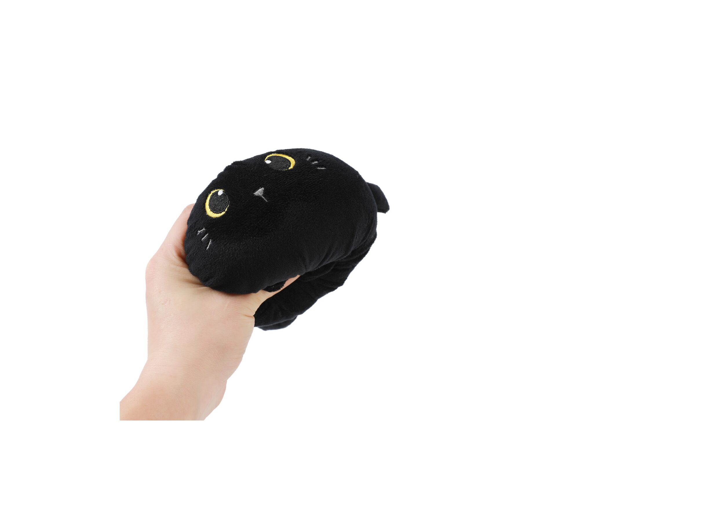 Aperçu - Coussin Squishy Black Cat Ø13cm - tissu - noir