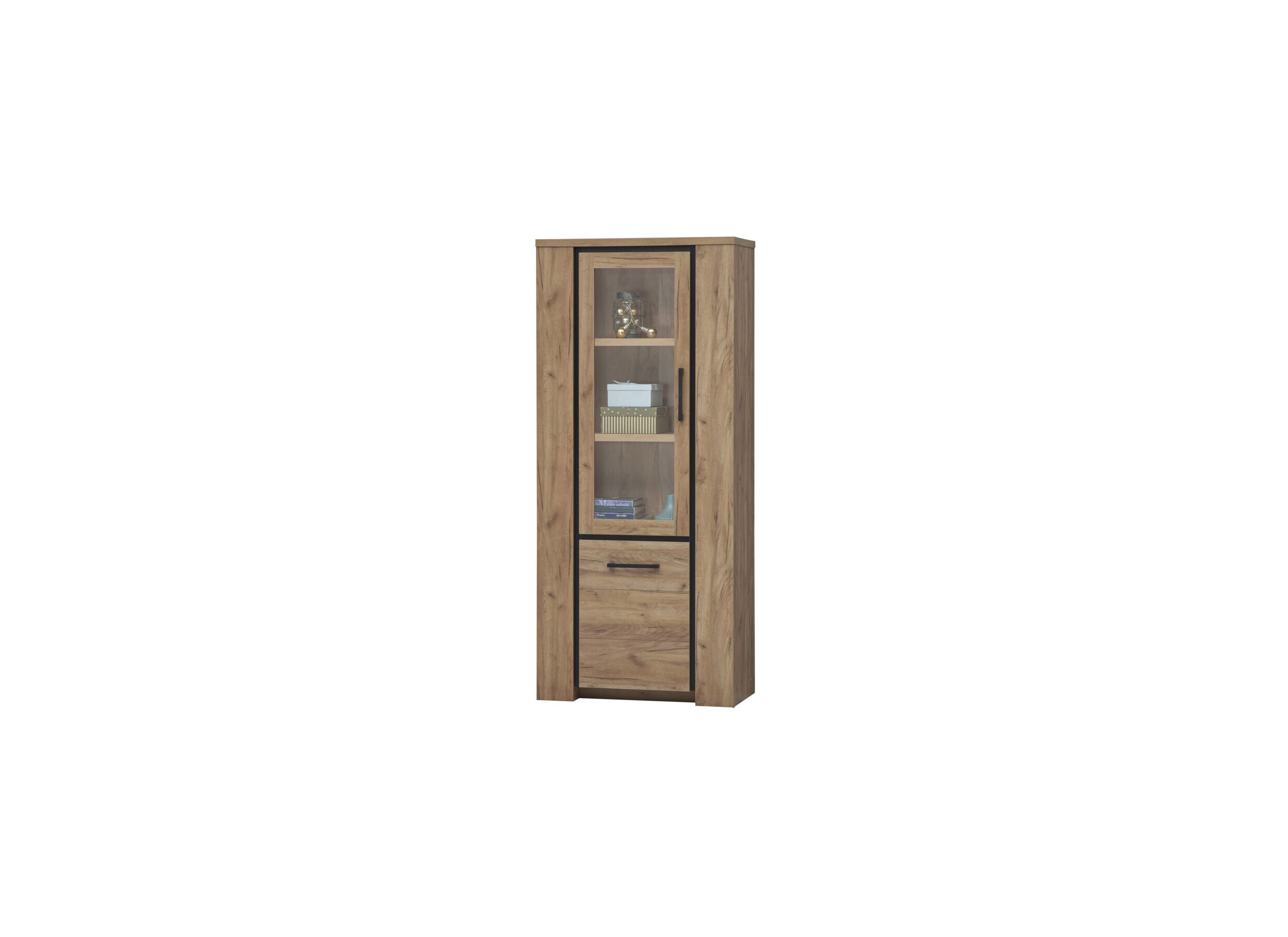 Vitrinekast Elio 85cm - melamine - French oak