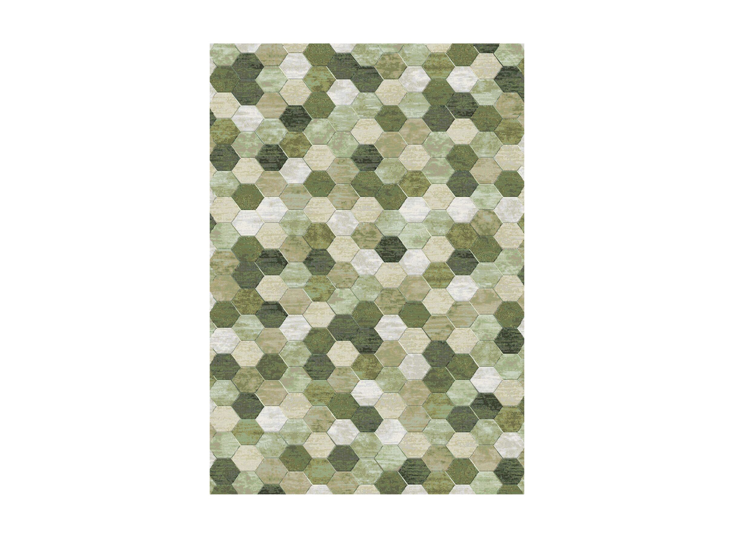 Tapijt Aspero 160x230cm - polyester - groen/multicolor