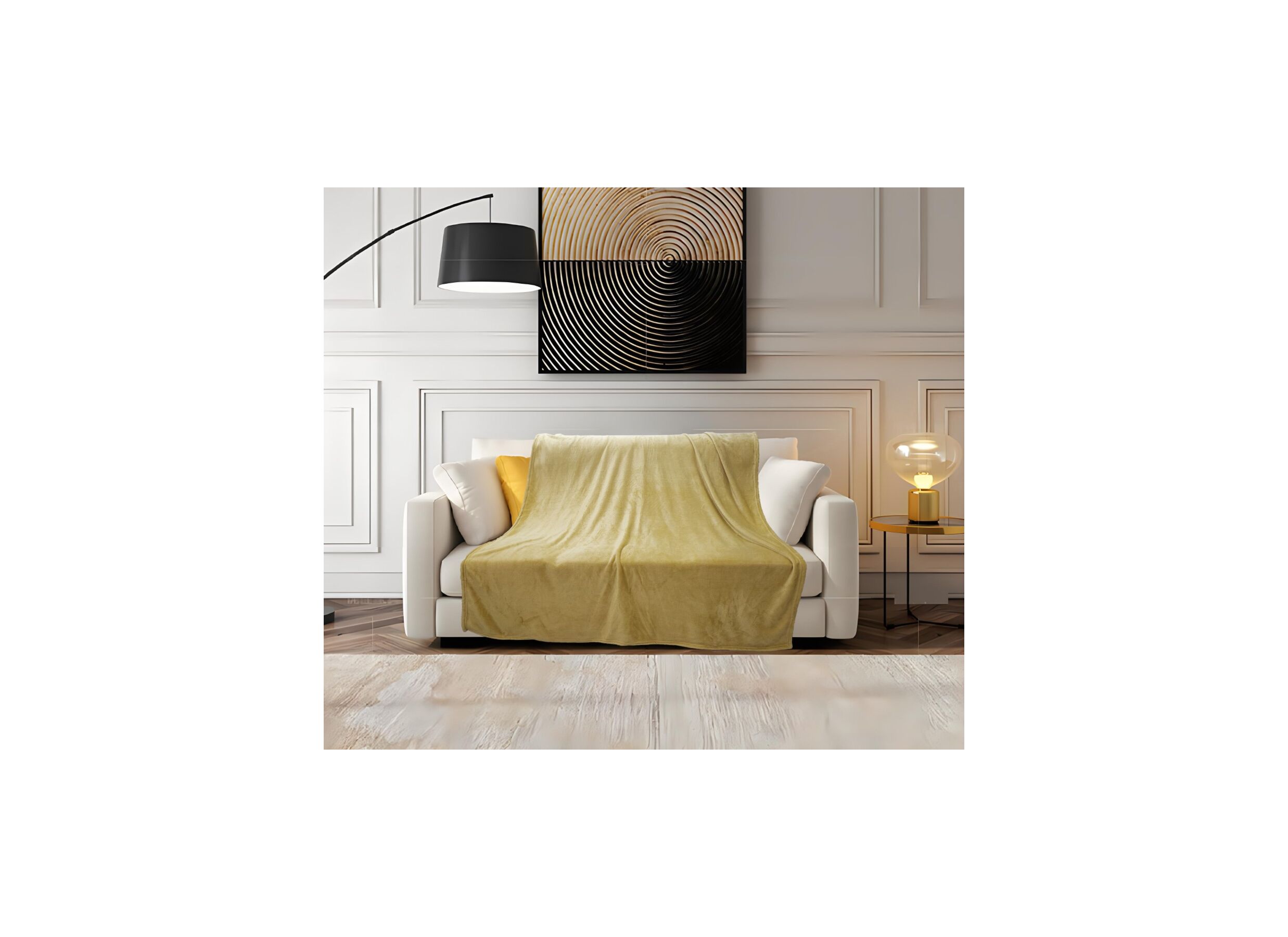 Plaid 200x150cm microvezel geel - Plaid 200x150cm microvezel geel