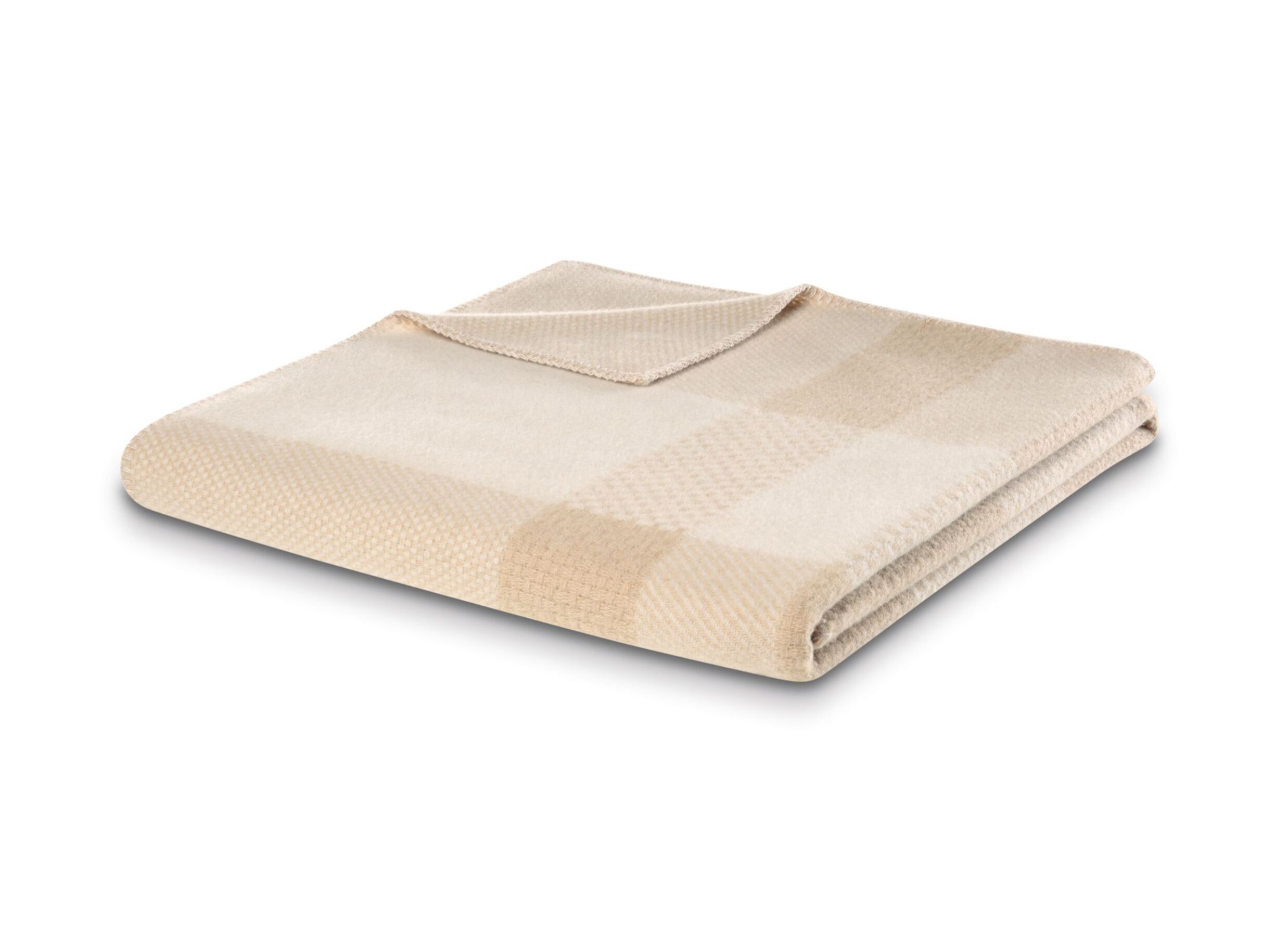 Overzichtsfoto - Plaid Crossweft Beige 150x200cm - wol - beige