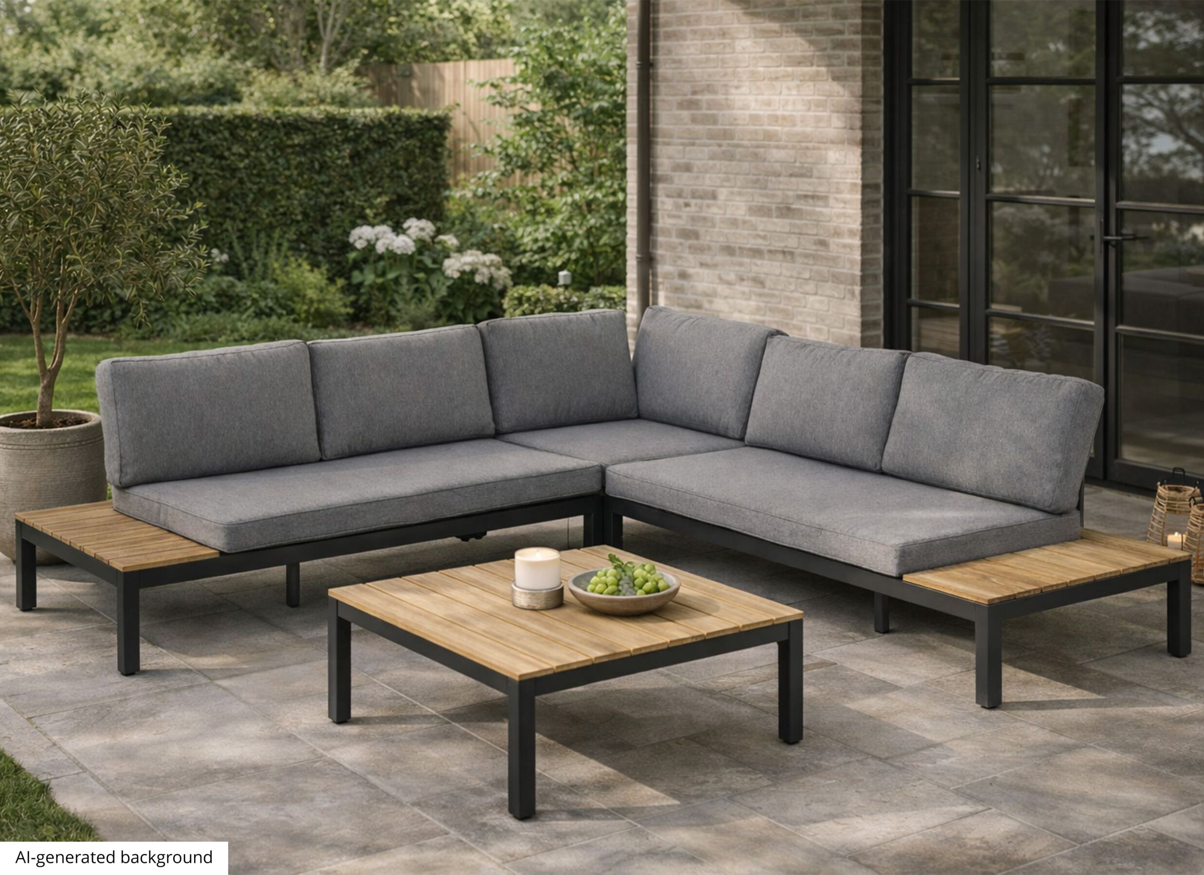 AI Generated - Loungeset Zephyr aluminium antraciet