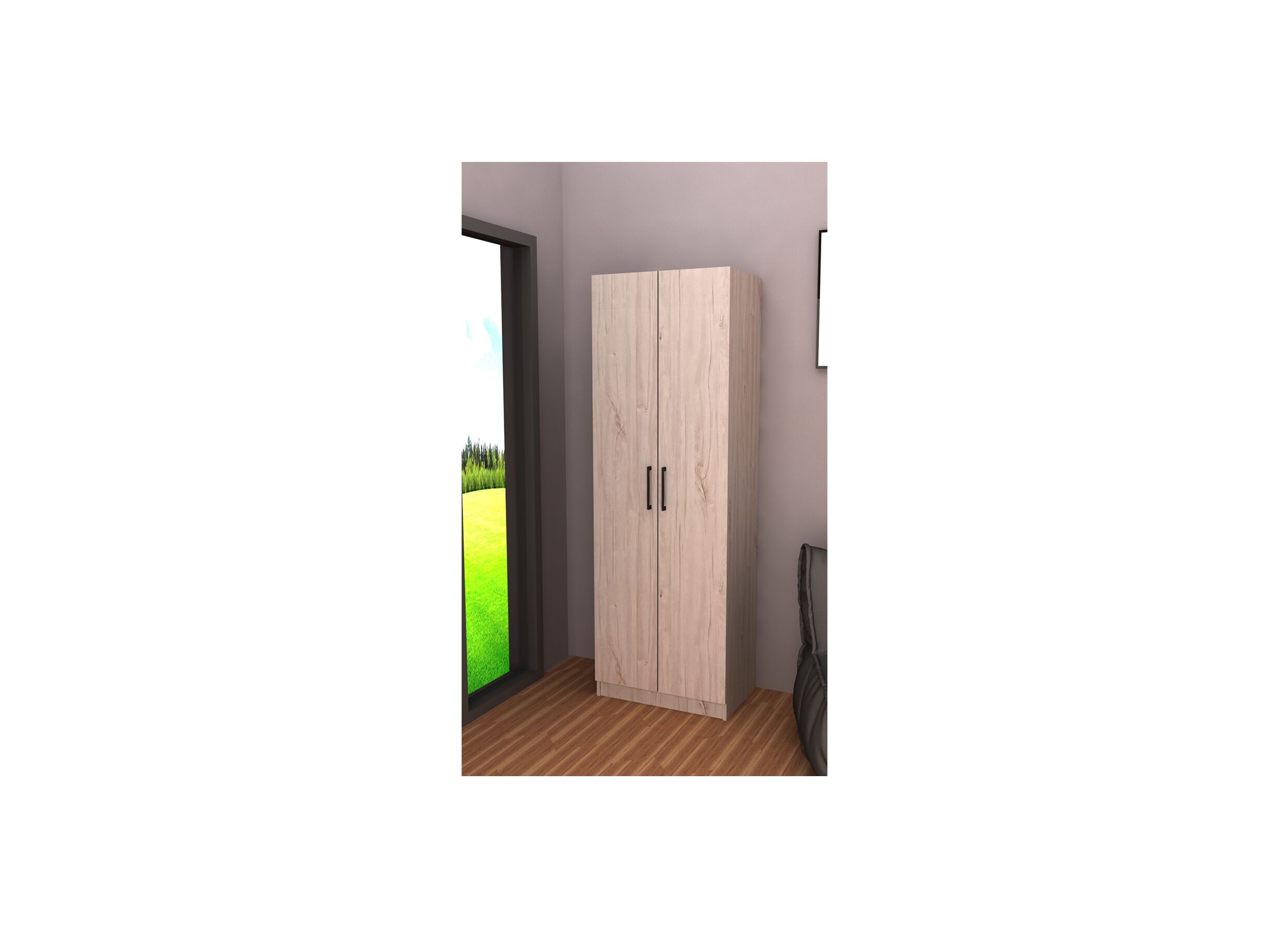 Opbergkast 60cm - decor - witte eik