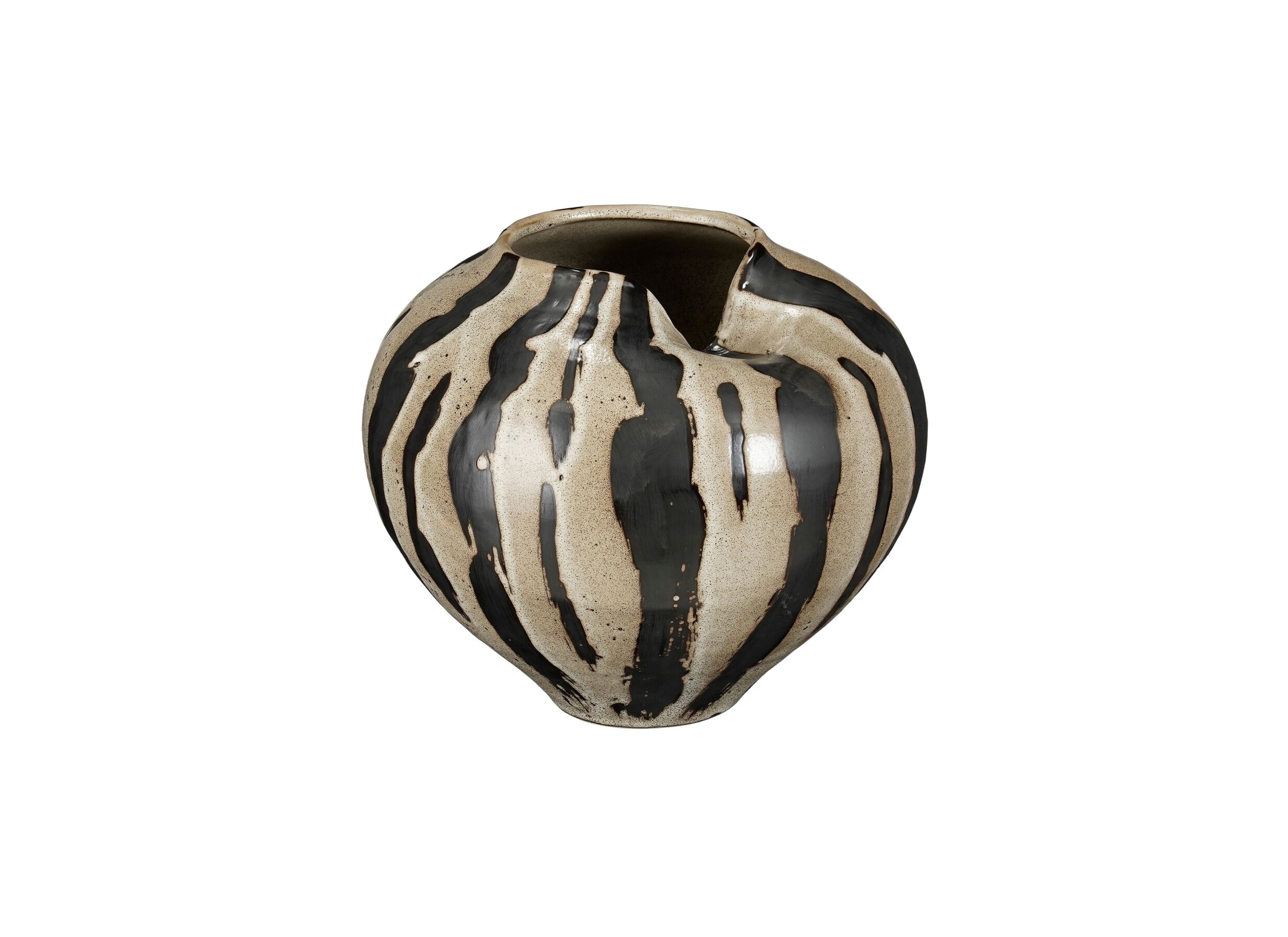 Vaas Nanda Ø23x19 - Vase Nanda Ø23x19,5cm - stoneware - brun