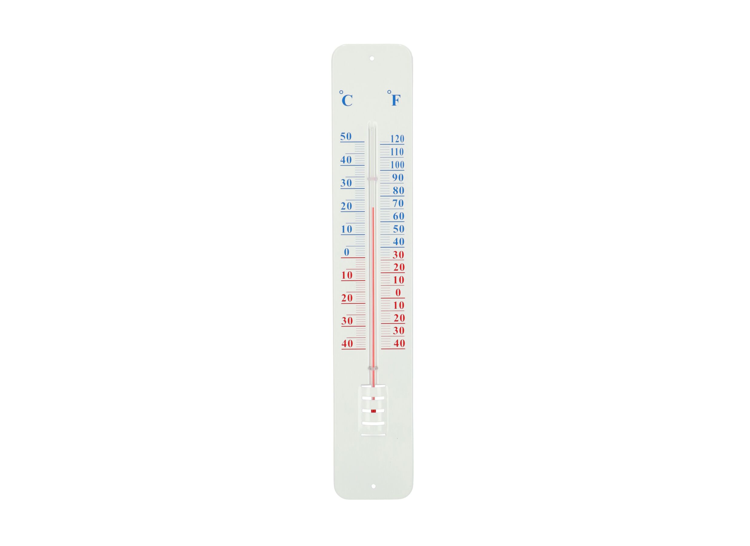 Buitenthermometer H45cm - staal - wit - Buitenthermometer H45cm - staal - wit