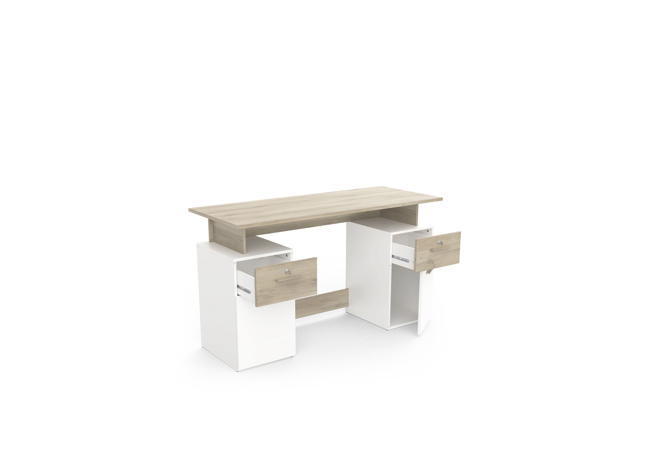 Bureau Platon 135x55x76cm - decor - kronberg eik & wit
