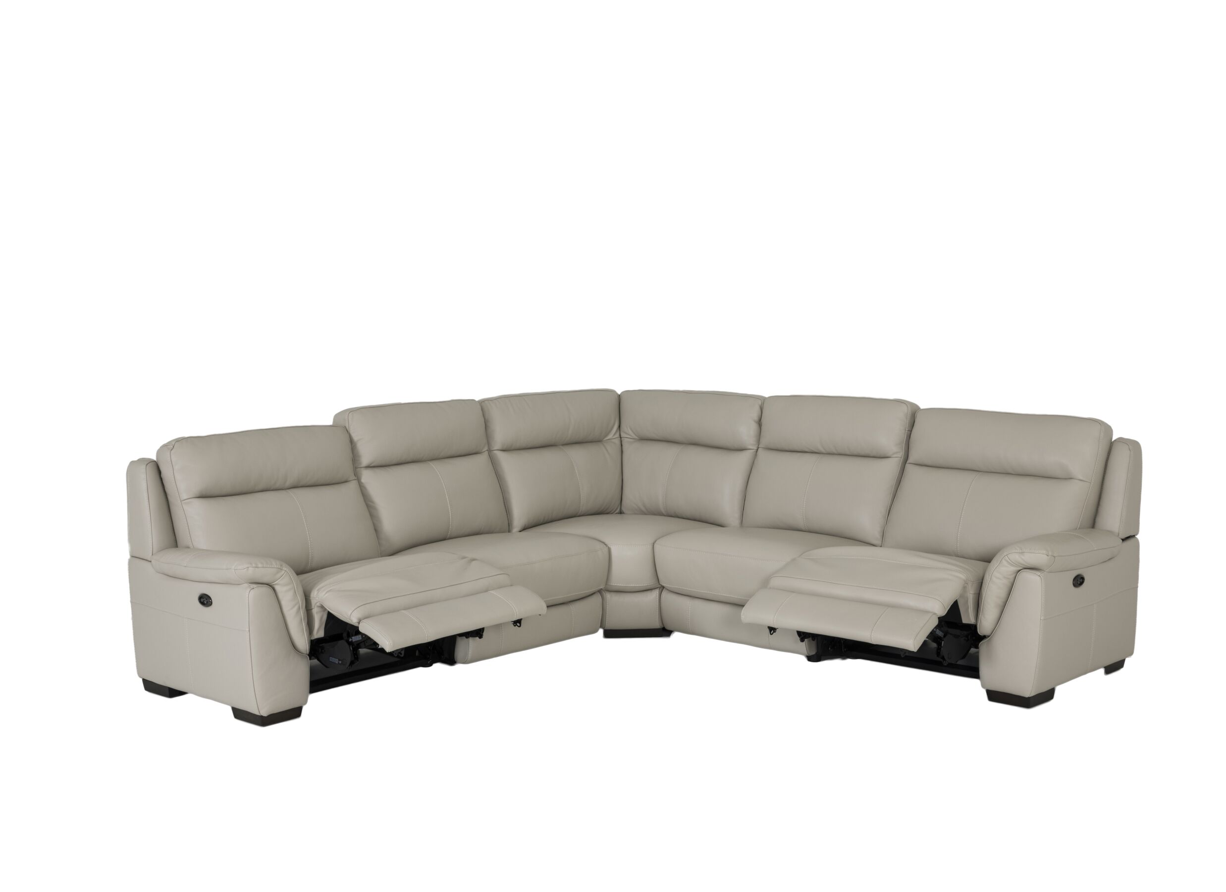 Hoeksalon May 289x289cm - leder - grijs beige met relax