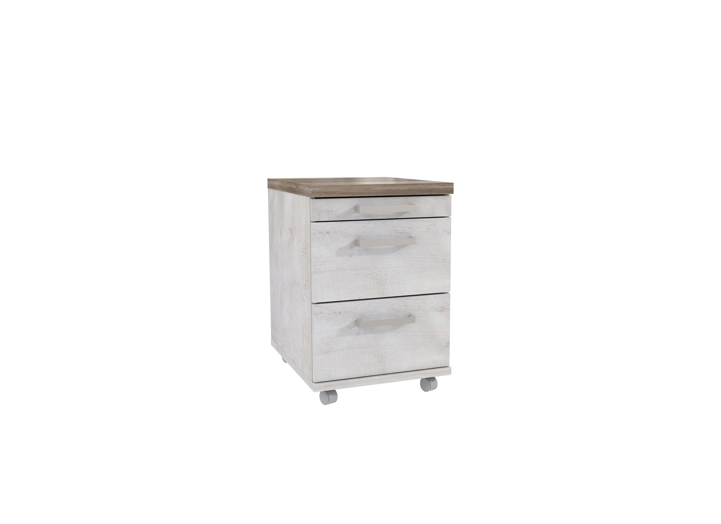 Ladeblok Duro met slot 42x53x61cm - meubelplaat - pine white/antique oak