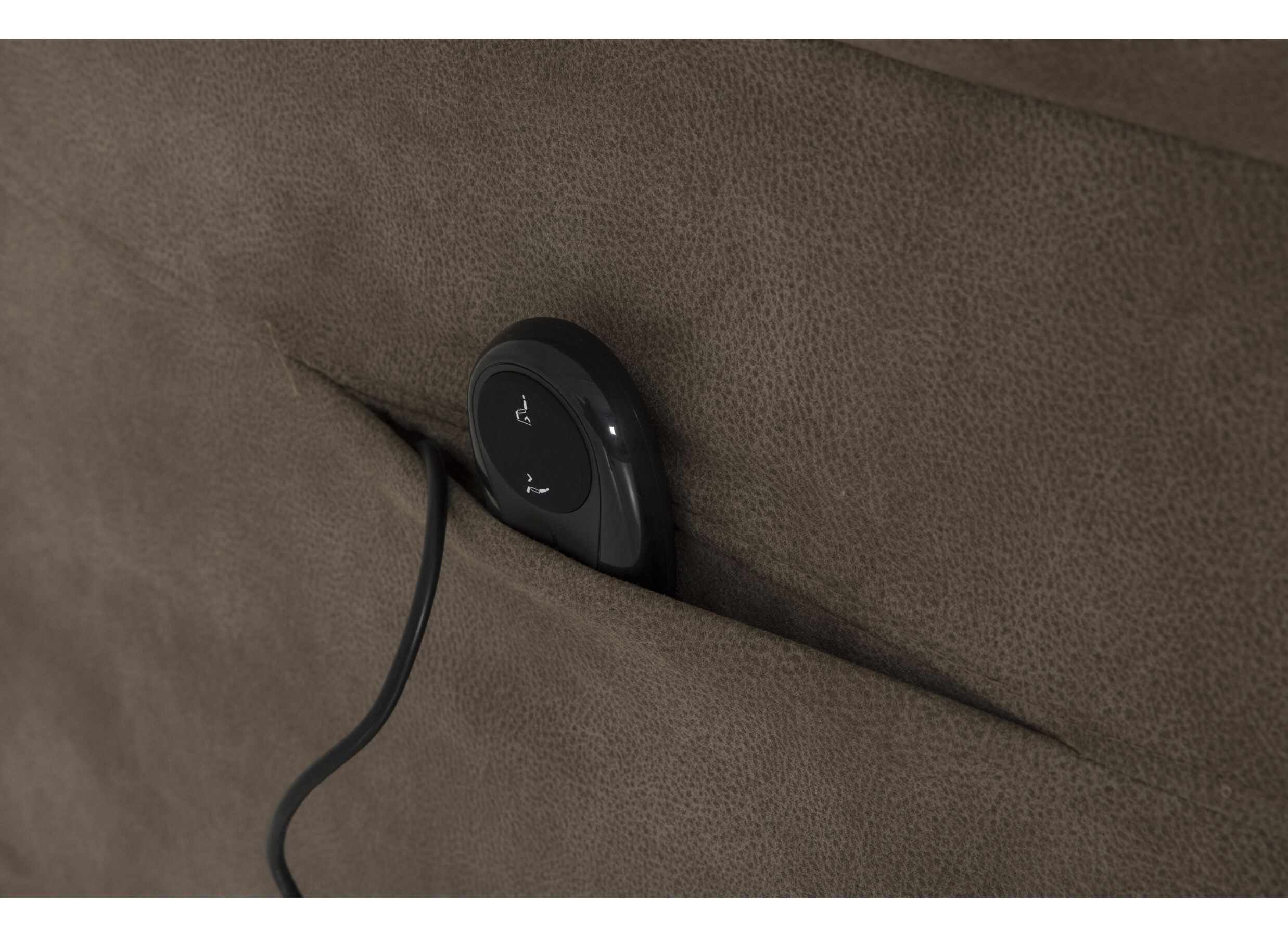 Relaxzetel Veneta elektrisch stof bruin