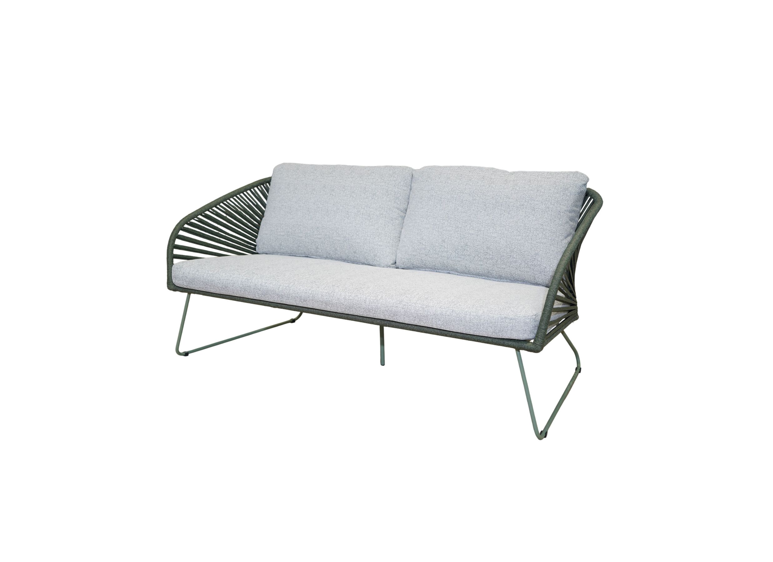 Aperçu - Salon lounge Peacock métal rotin - gris/vert