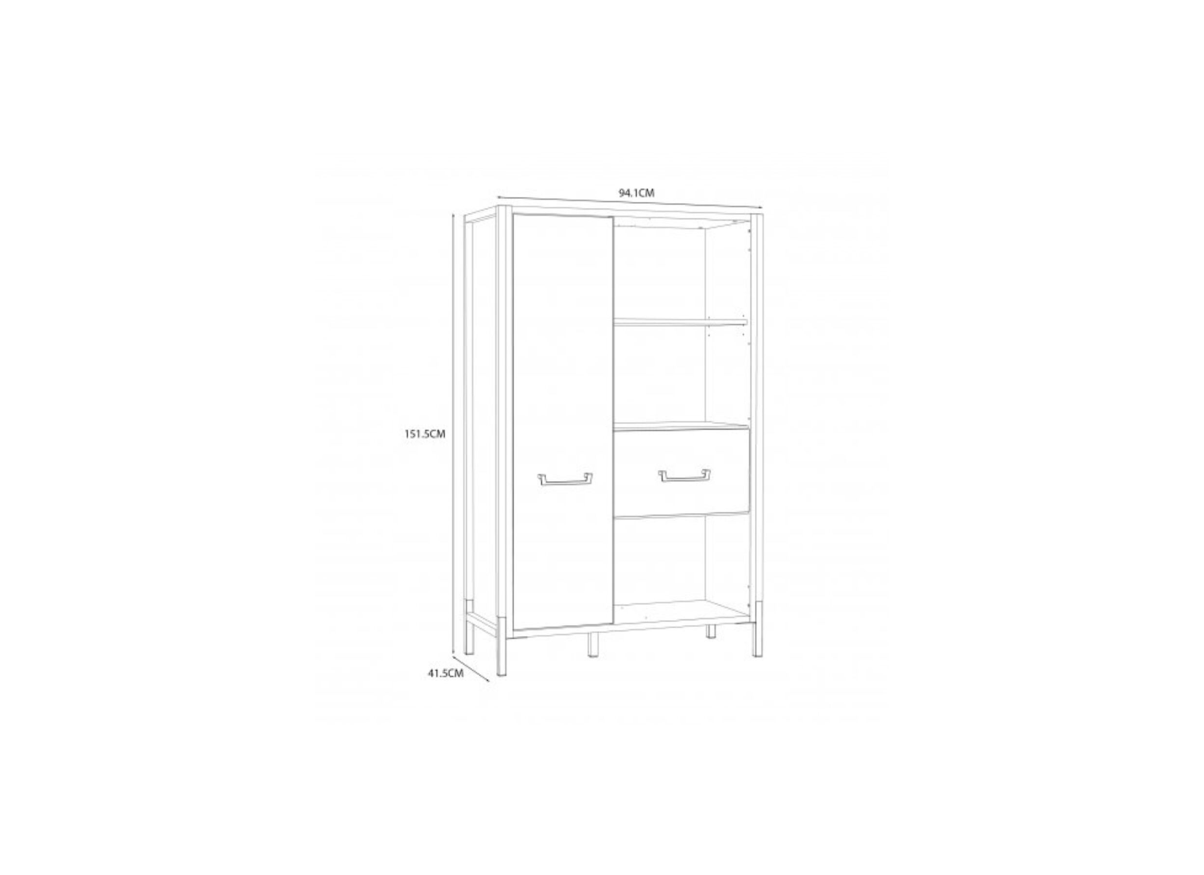 Armoire de rangement Oriental Tree 94,1cm - décor - bartex chêne