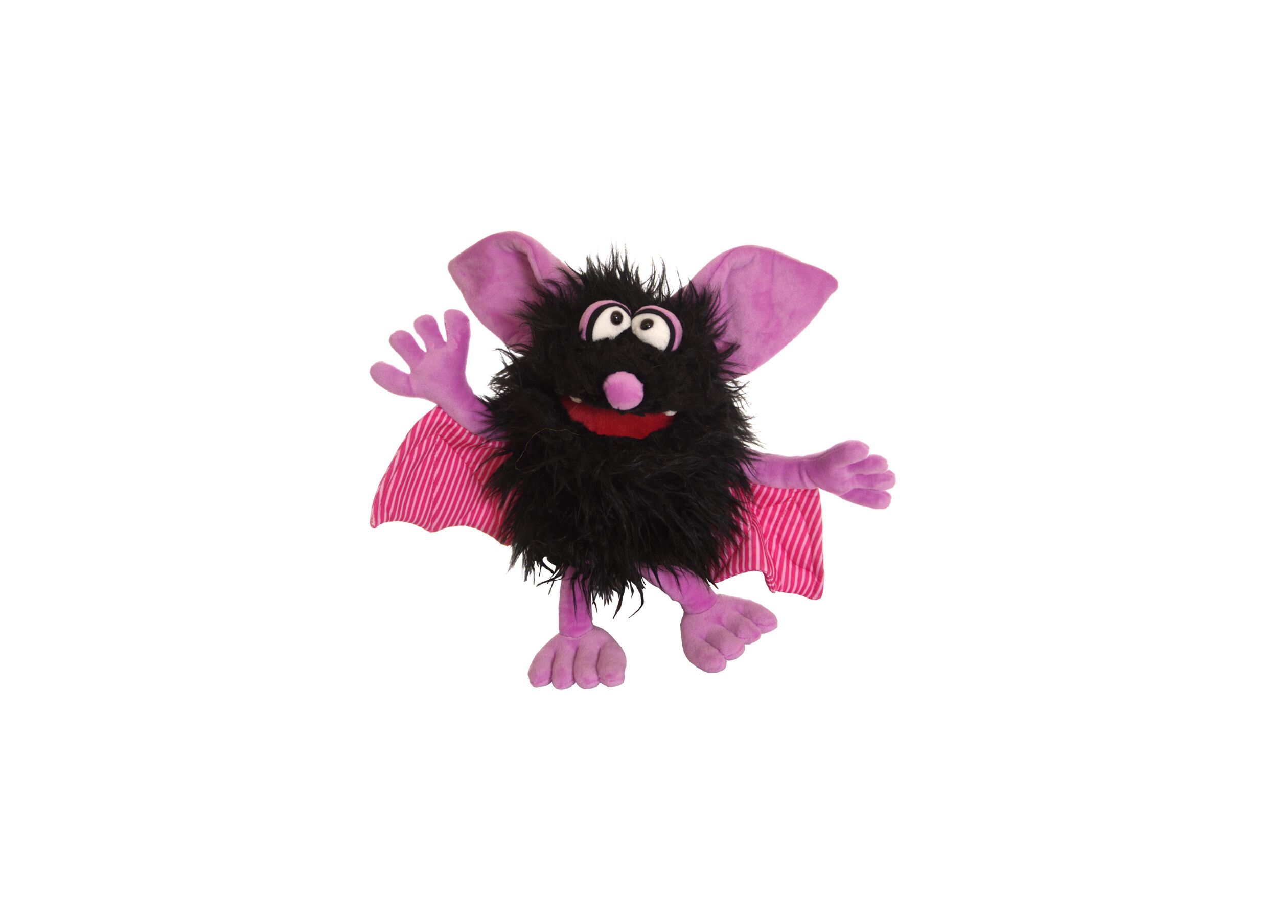 Handpop Monster to go Bammel H33cm - polyester - zwart/roze - Marionnette à main Monster to go Bammel H33cm - polyester - noir/rose