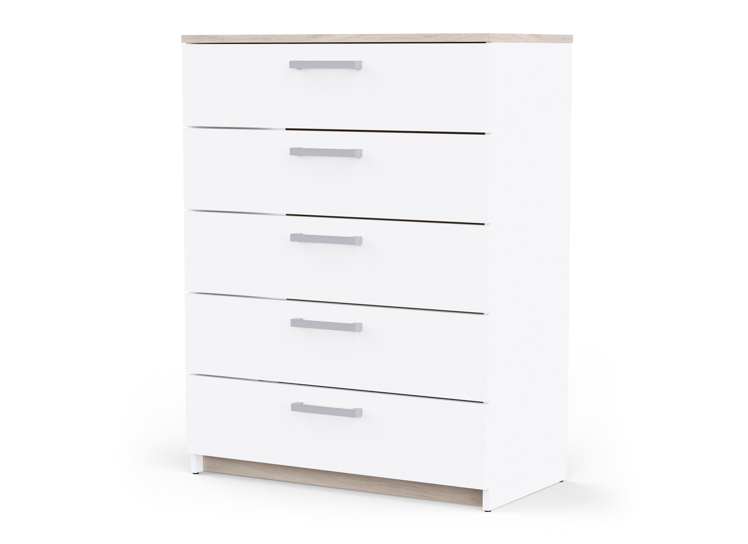 Aperçu - Commode Watson 80x41xH103cm - décor - blanc/chêne kronberg