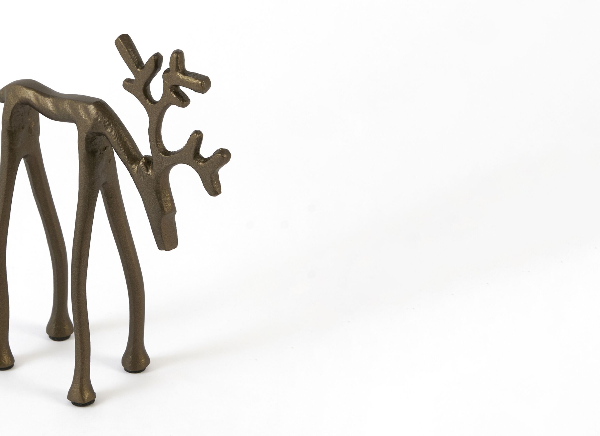Detailfoto - Beeld Deer 15x6x20cm - metaal - mat brons