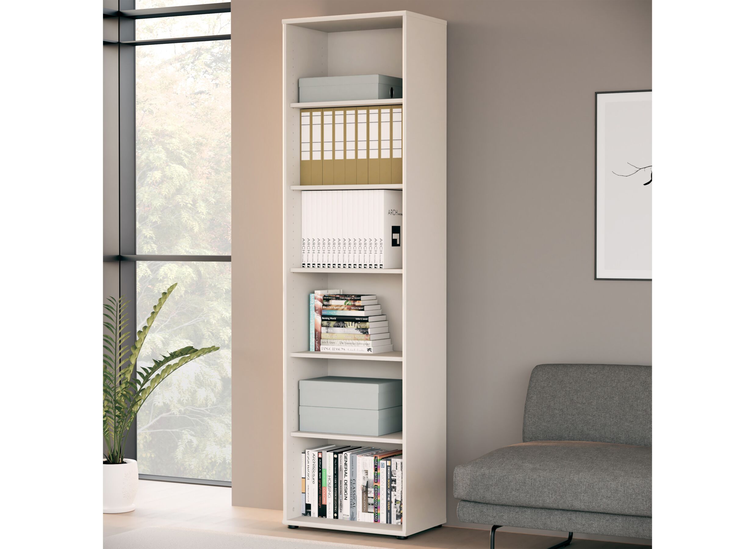 Foto ambiance - Bibliothèque Topic 54x35x198cm - décor - cashmere