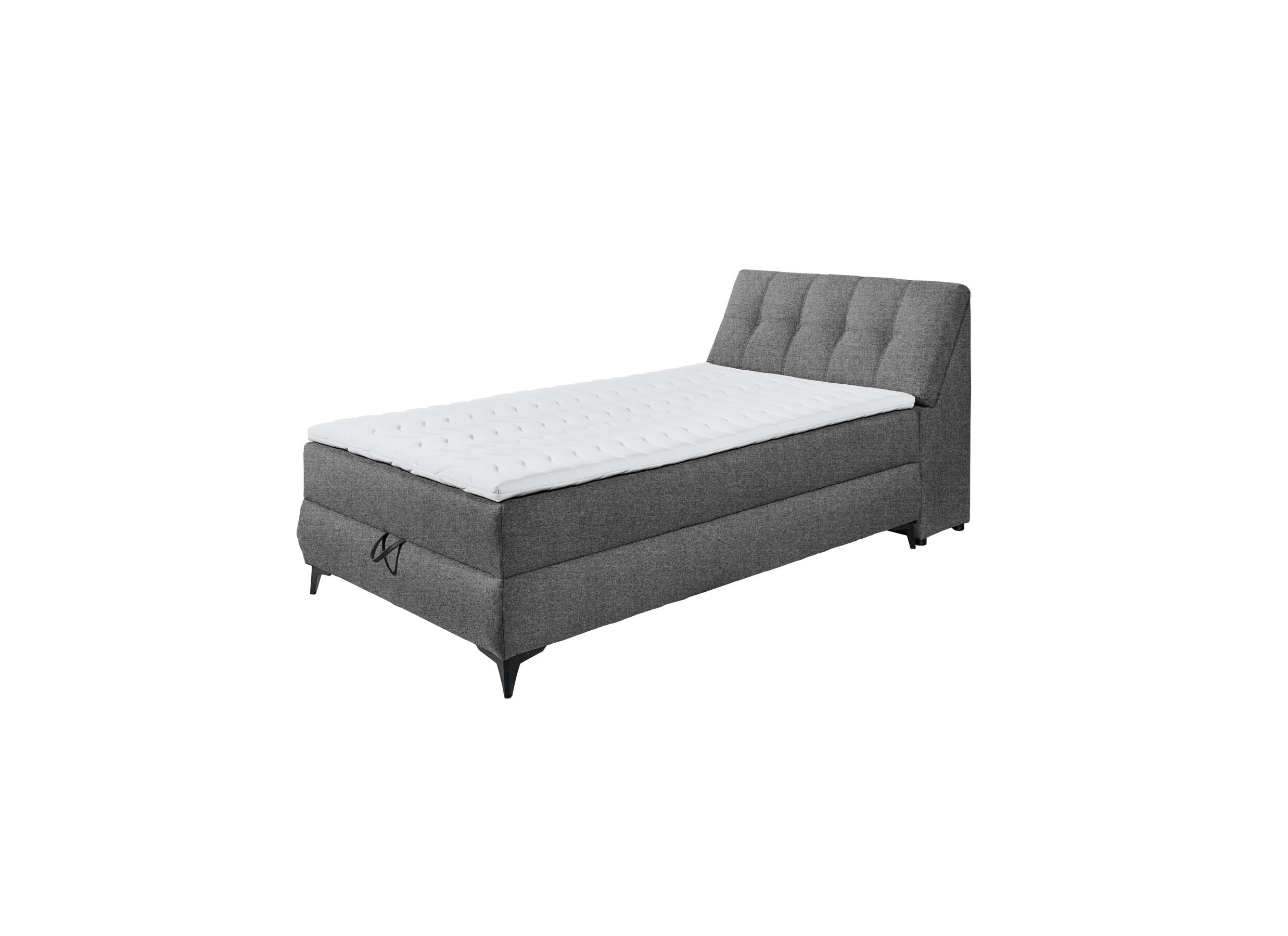 Lit box 120x200cm avec rangement tissu antracite - Lit box 120x200cm avec rangement tissu antracite