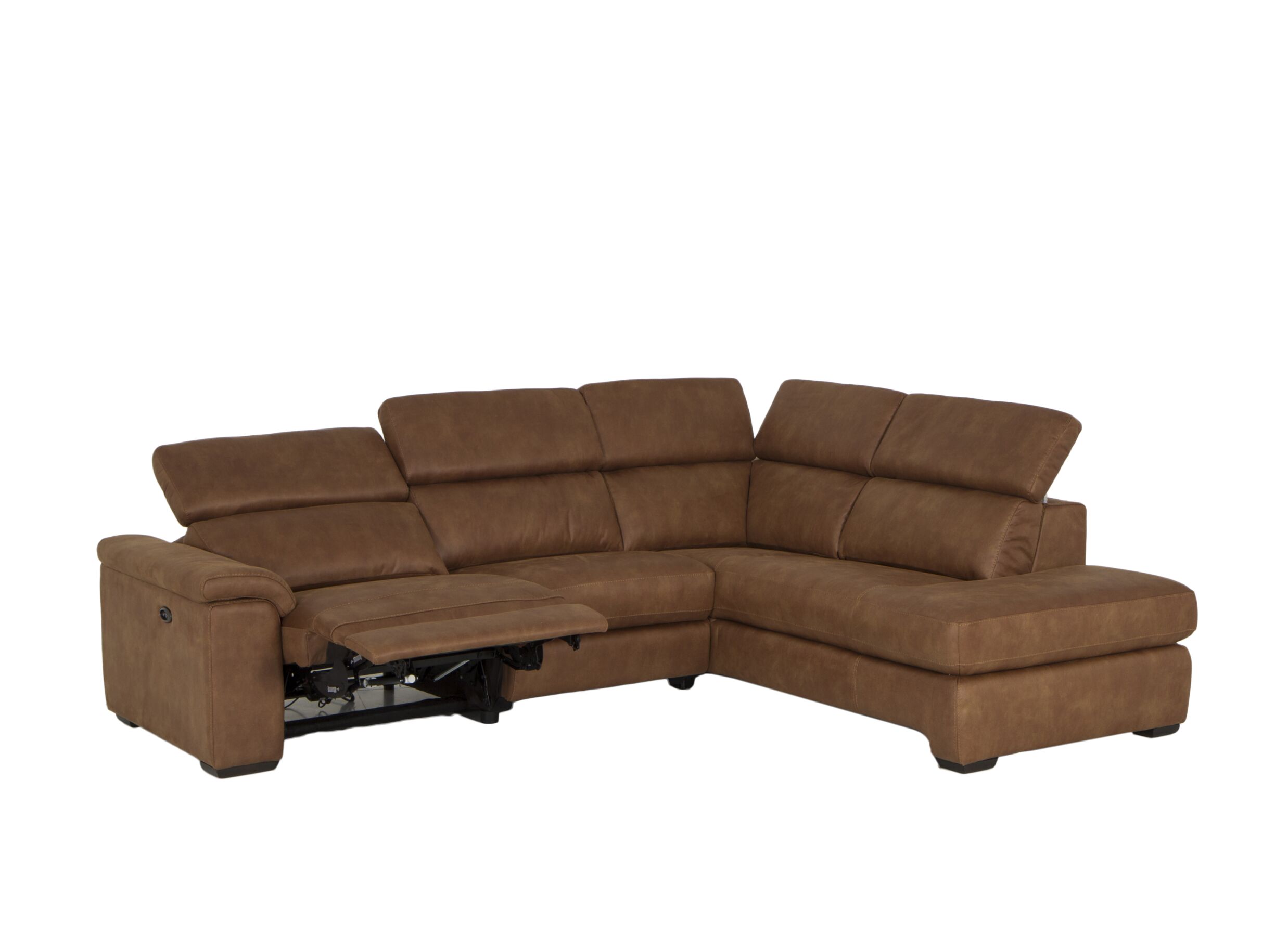 Hoeksalon Fall 271x213cm - stof - cognac met relax
