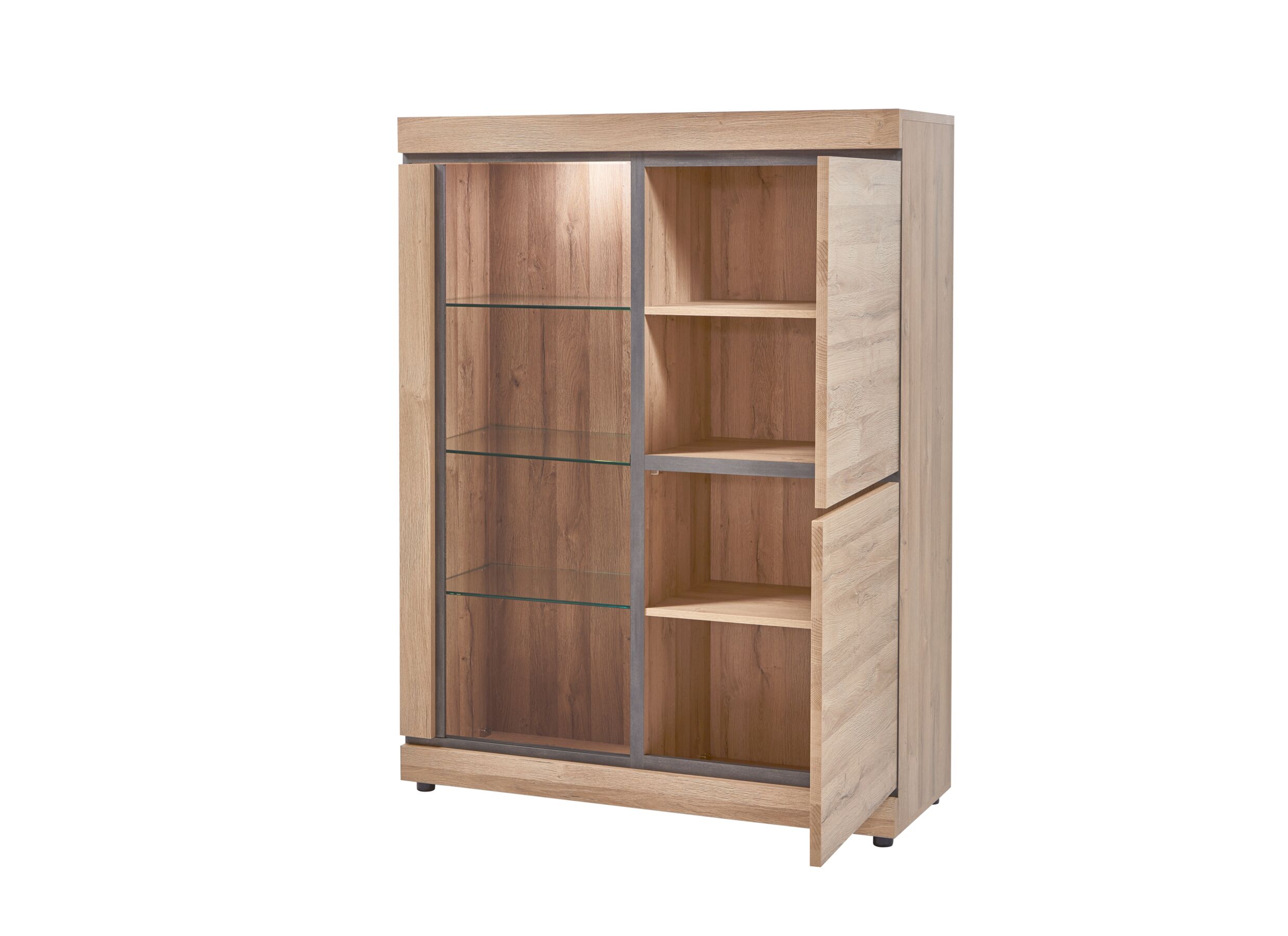 Vitrinekast Marnix 130cm - decor - bruin