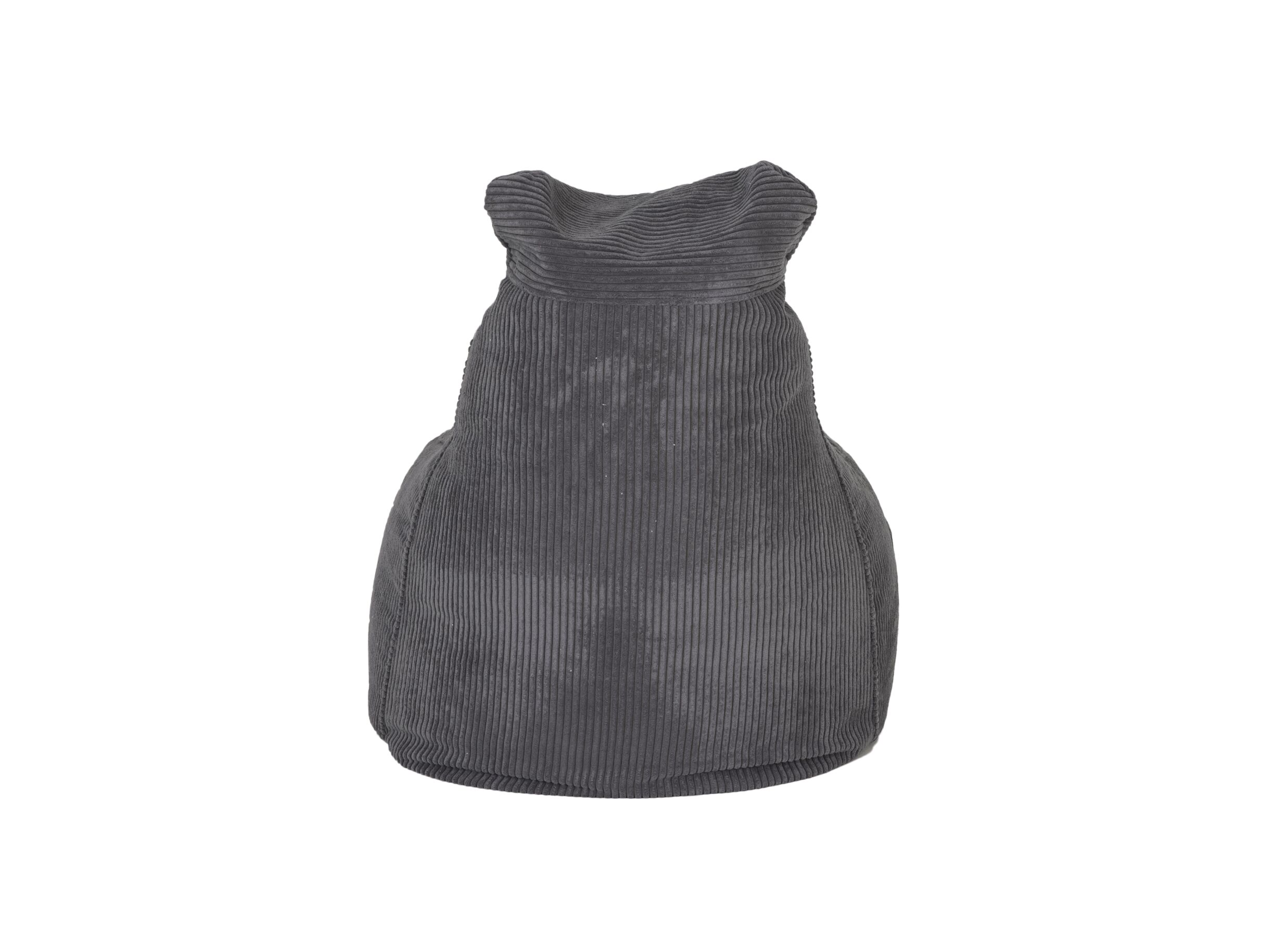 Pouf poire Pesaro 75x65x95cm - tissu - gris