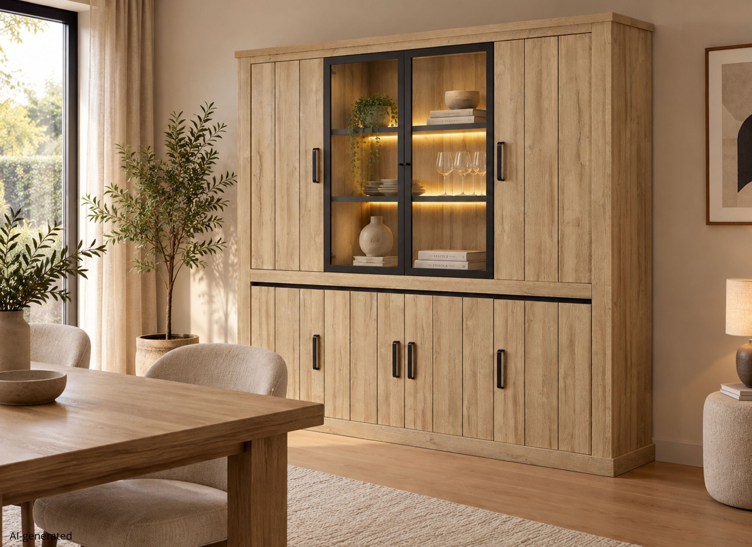 AI Generated - Wandmeubel Tibo 247cm - decor - french oak