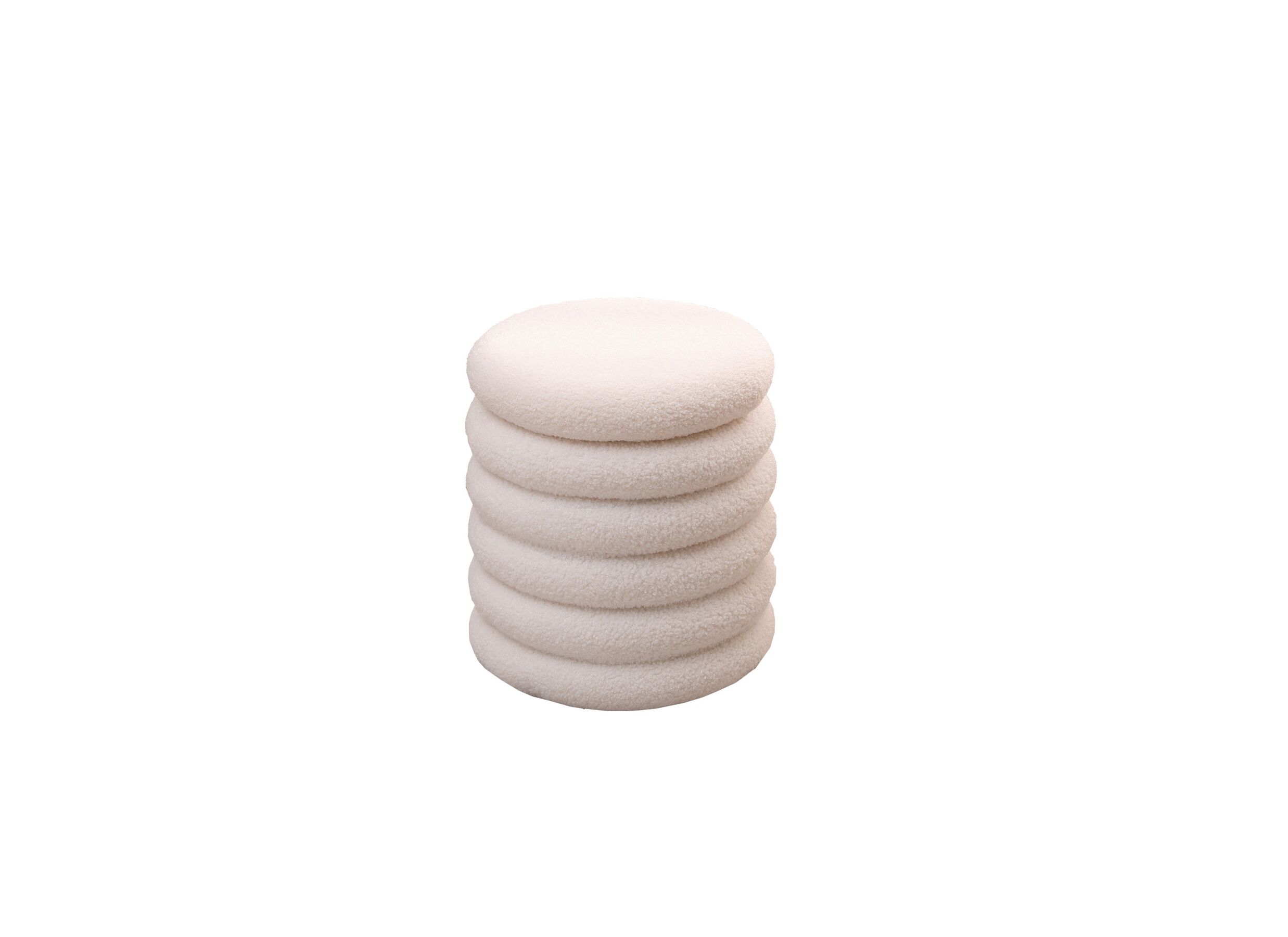 Poef Opio Ø38cm - bouclé - wit met opbergruimte - Poef Opio Ø38cm - bouclé - wit met opbergruimte