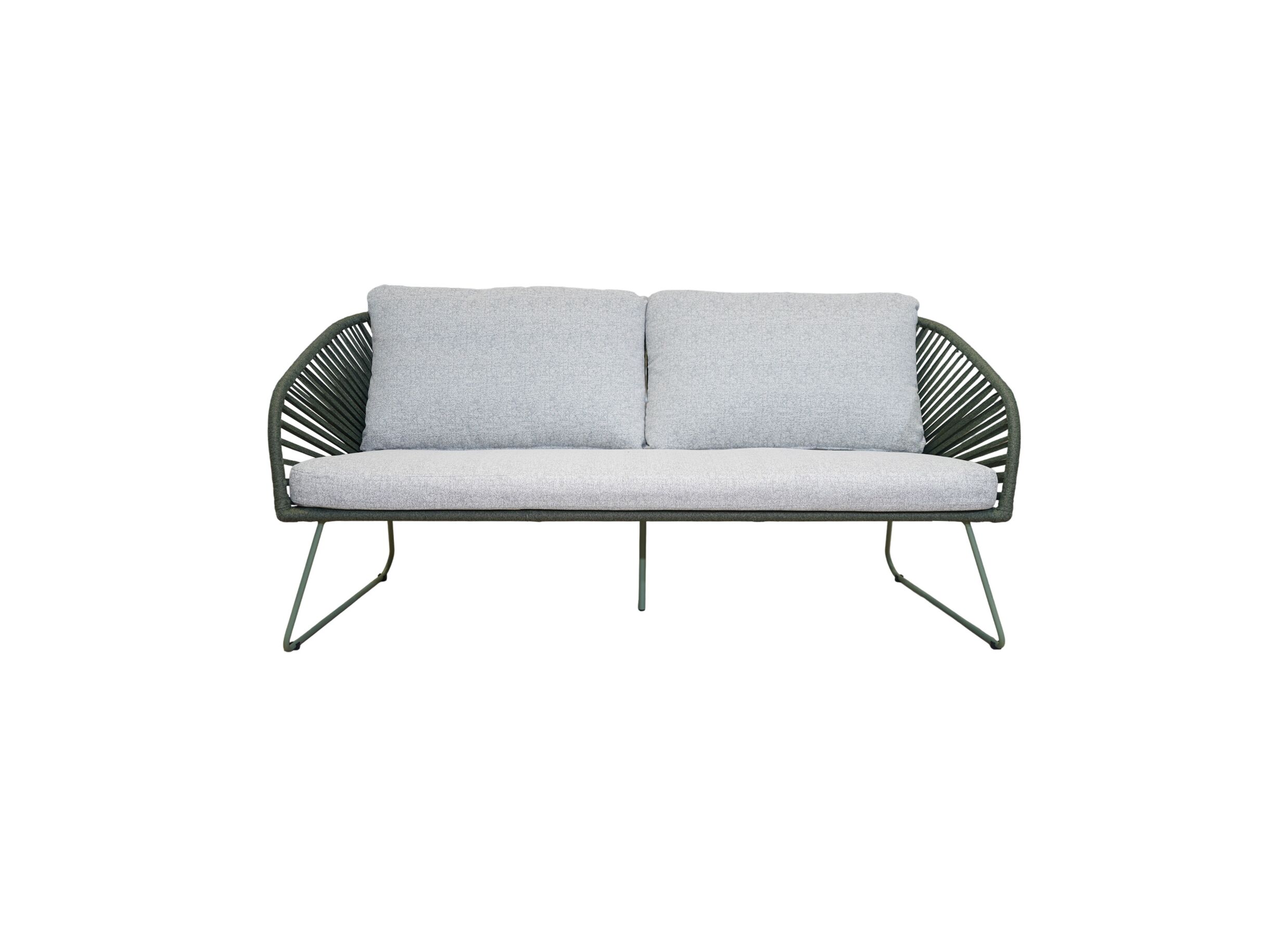 Aperçu - Salon lounge Peacock métal rotin - gris/vert