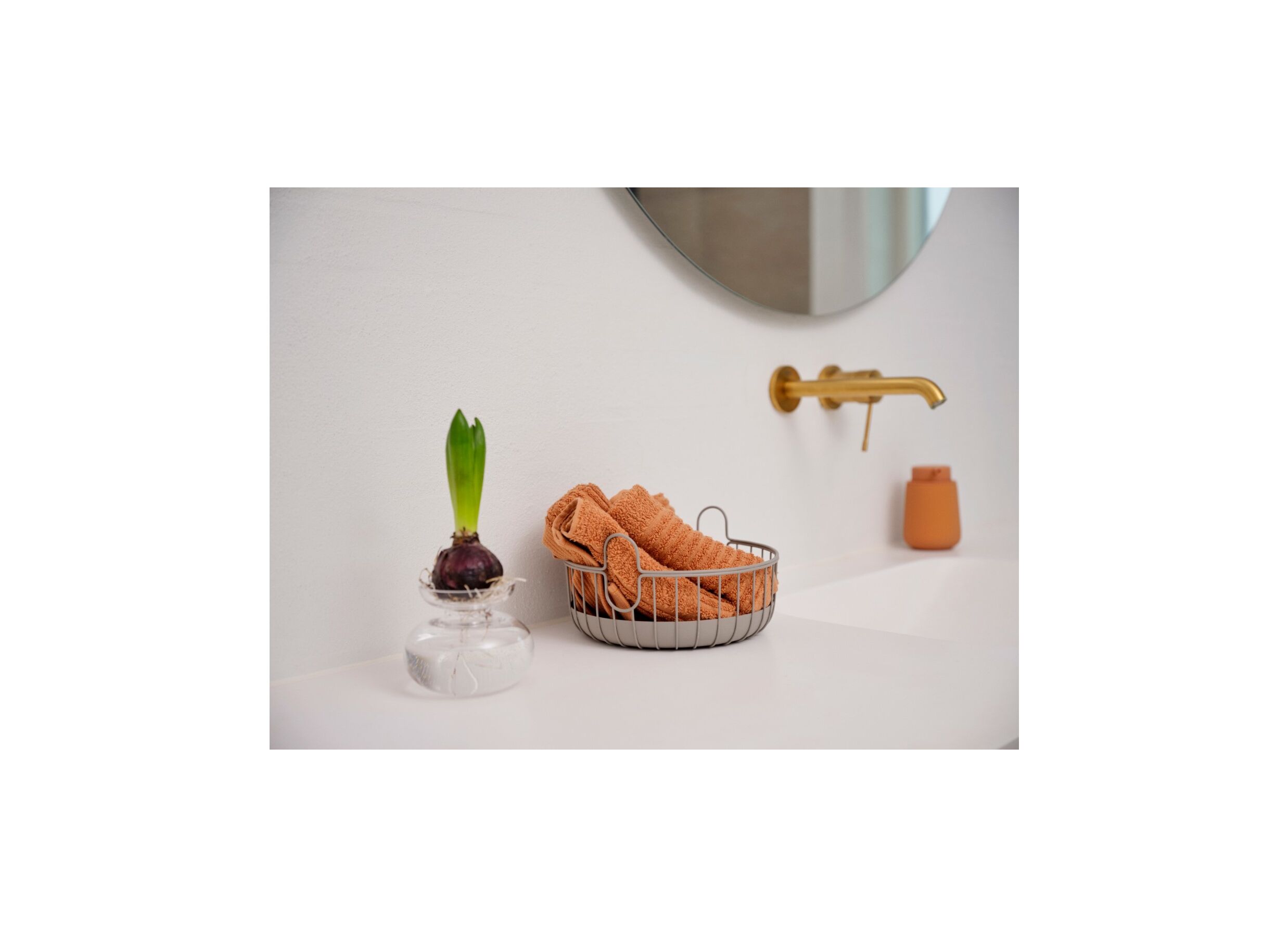Foto ambiance - Serviette invité 30x30cm mandarine