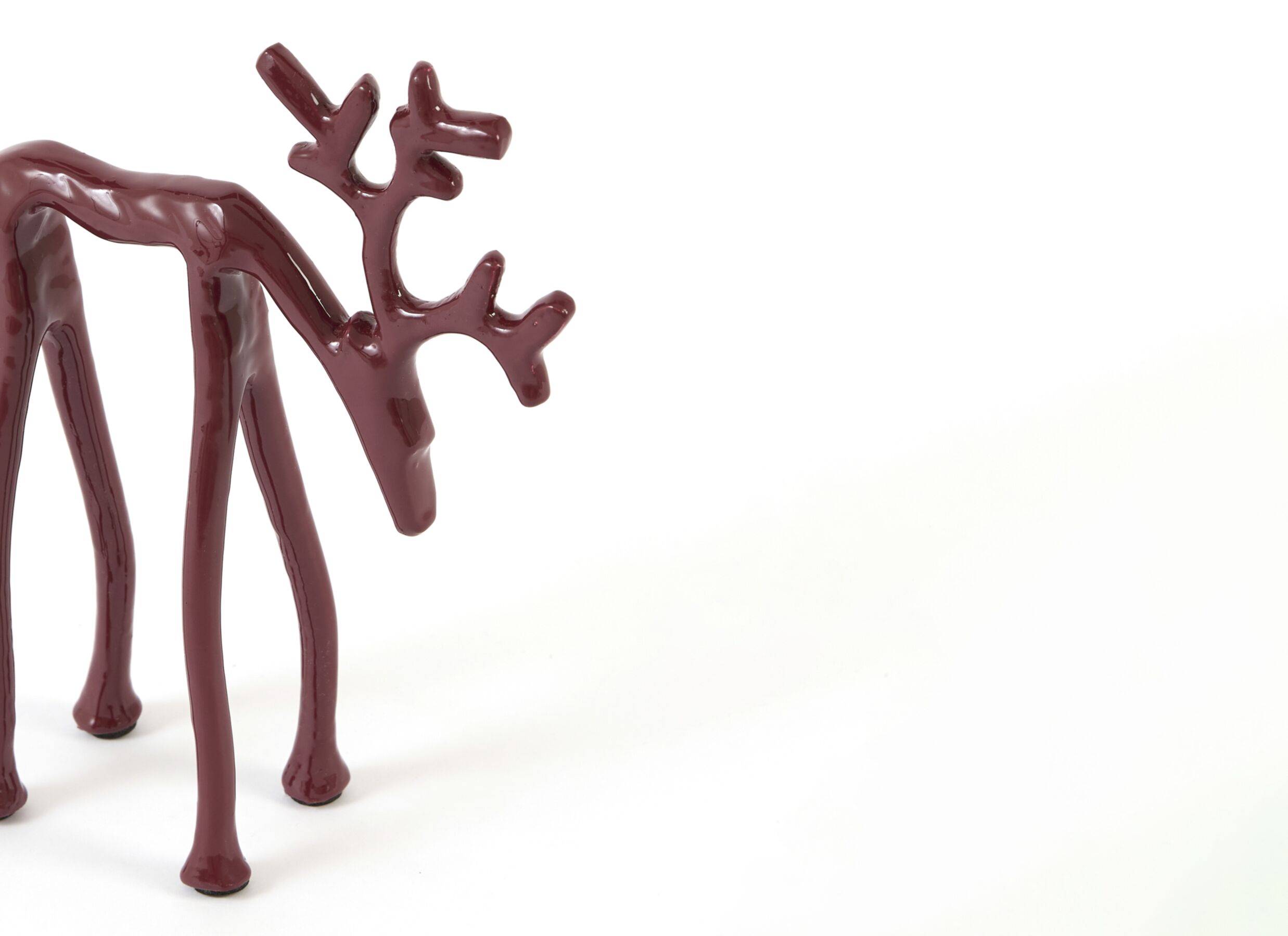 Detailfoto - Beeld Deer 15x6x20cm - metaal - burgundy