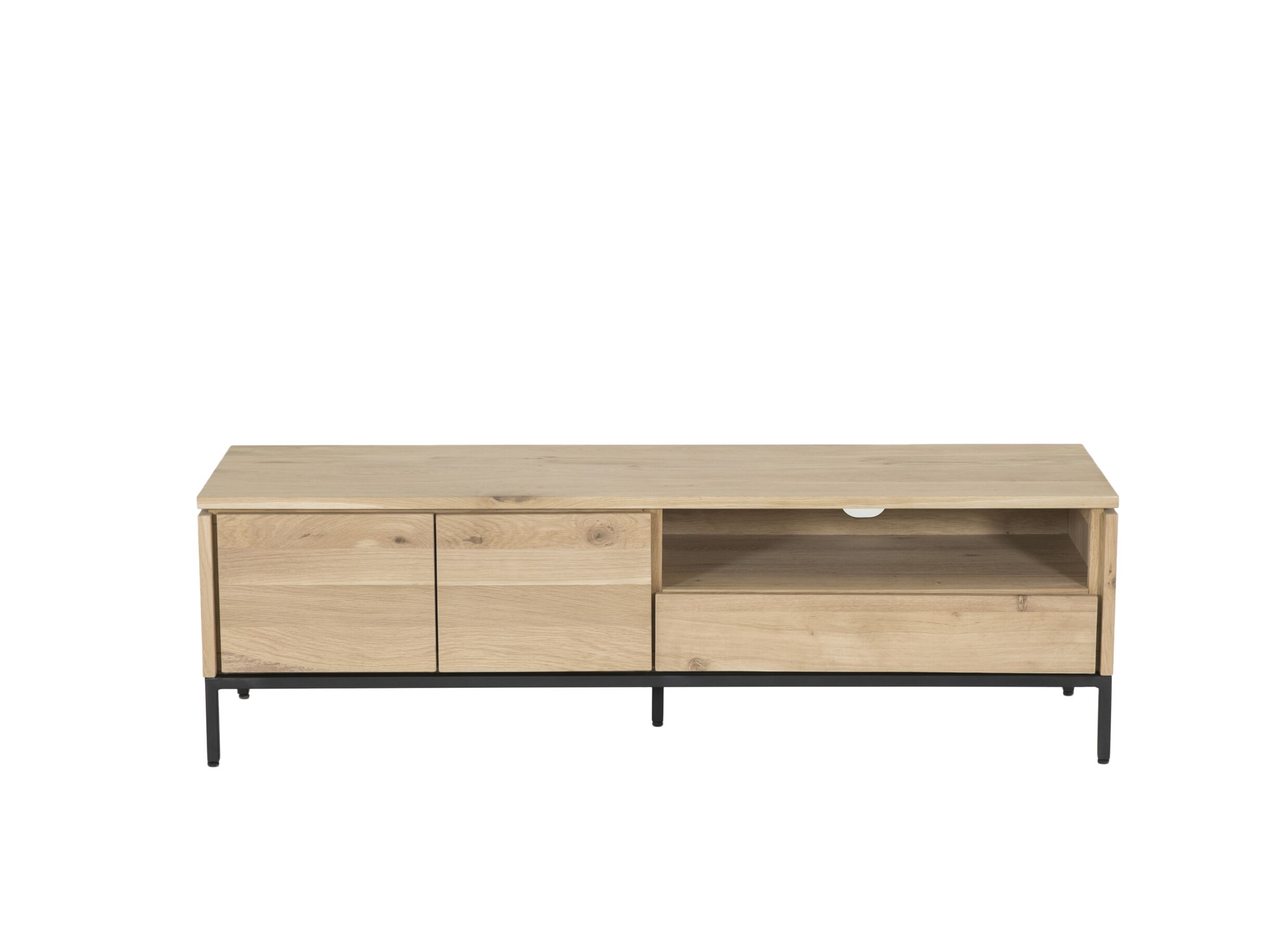 Tv-meubel Nomade 150cm - eik massief & fineer & decor - naturel