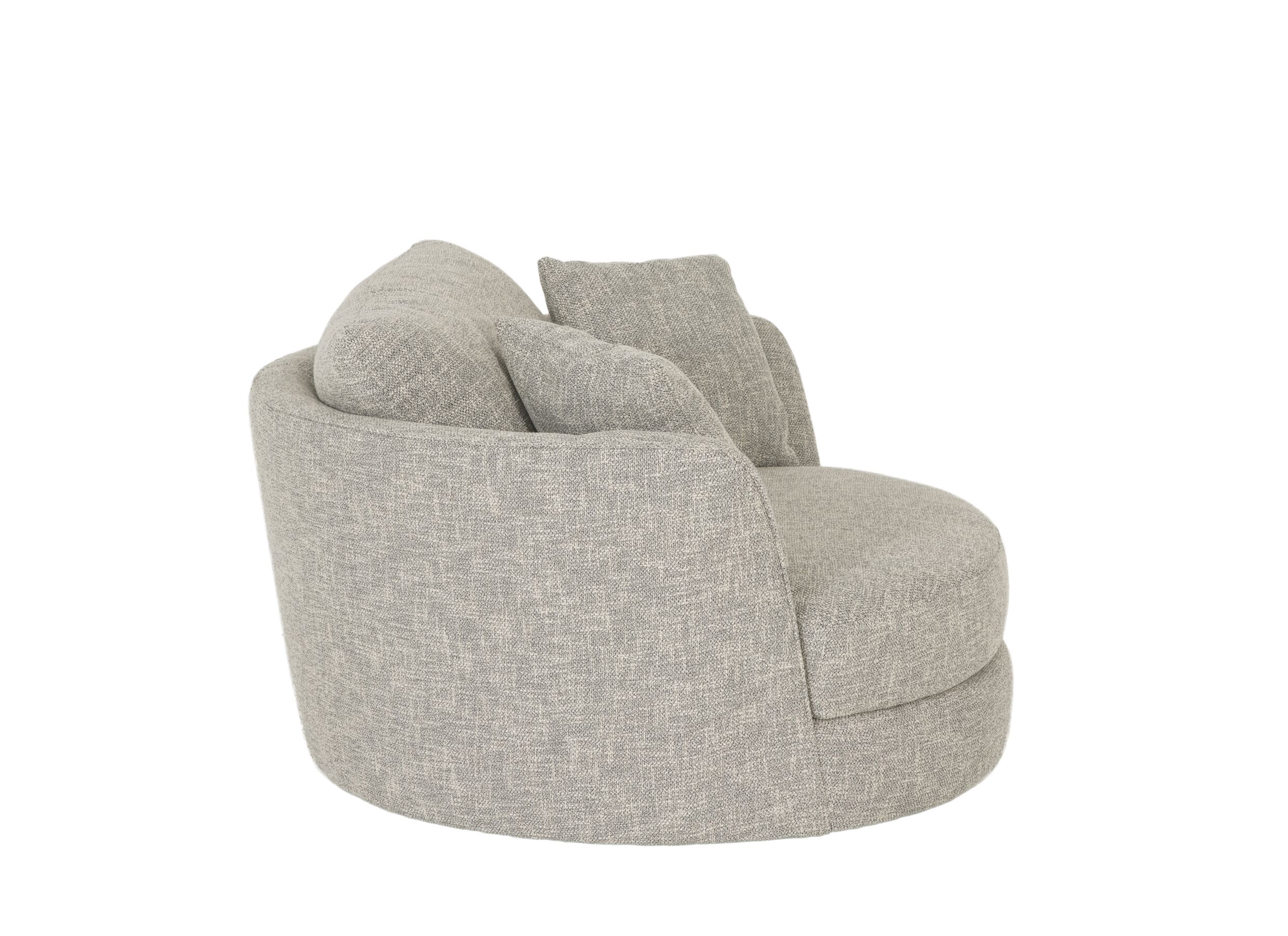 Draaifauteuil Nest 128x120x69cm - stof - beige/grijs