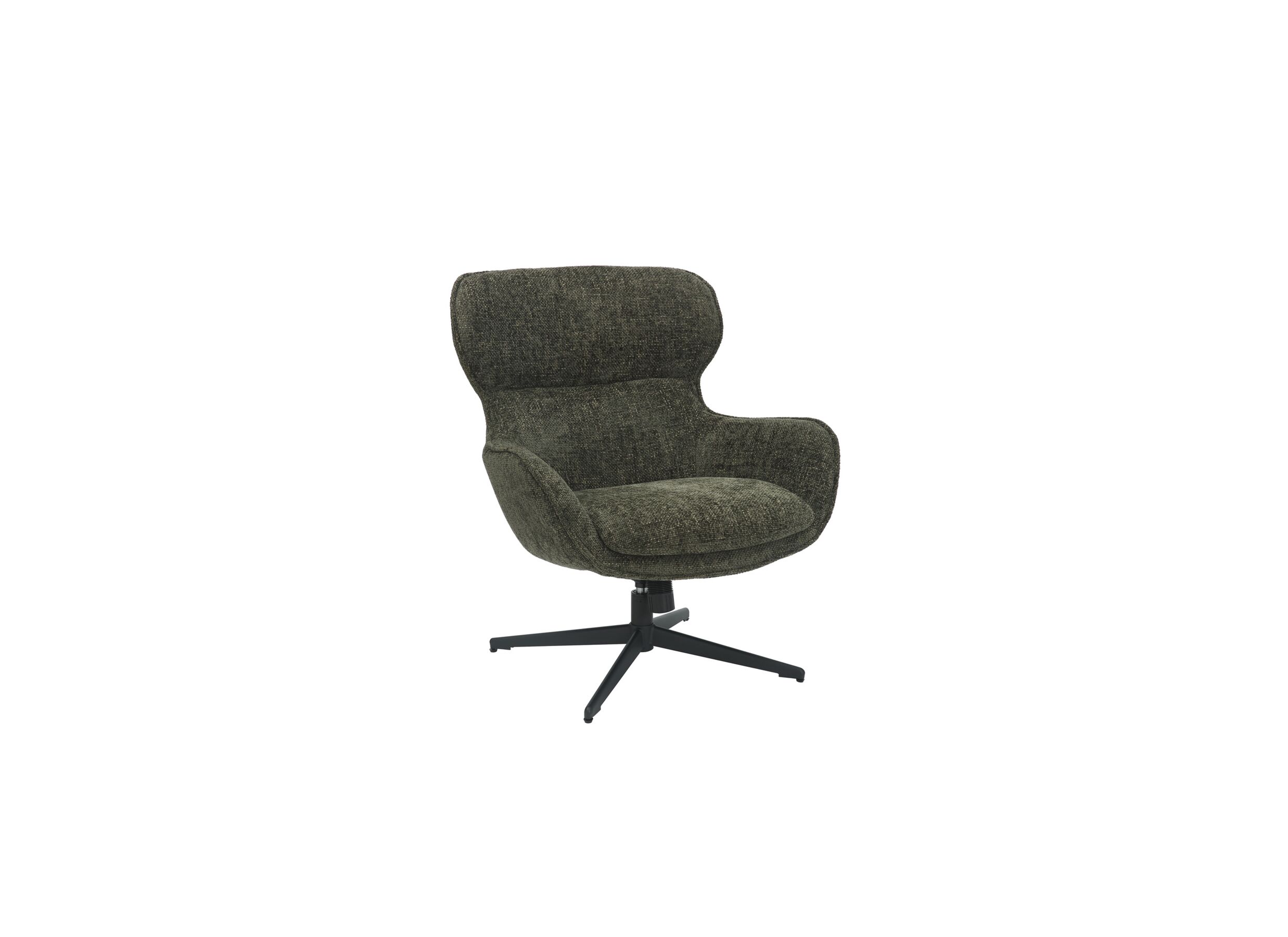Plus Important - Fauteuil pivotant Federico 73x79x88cm - fibre polyester- vert foncé