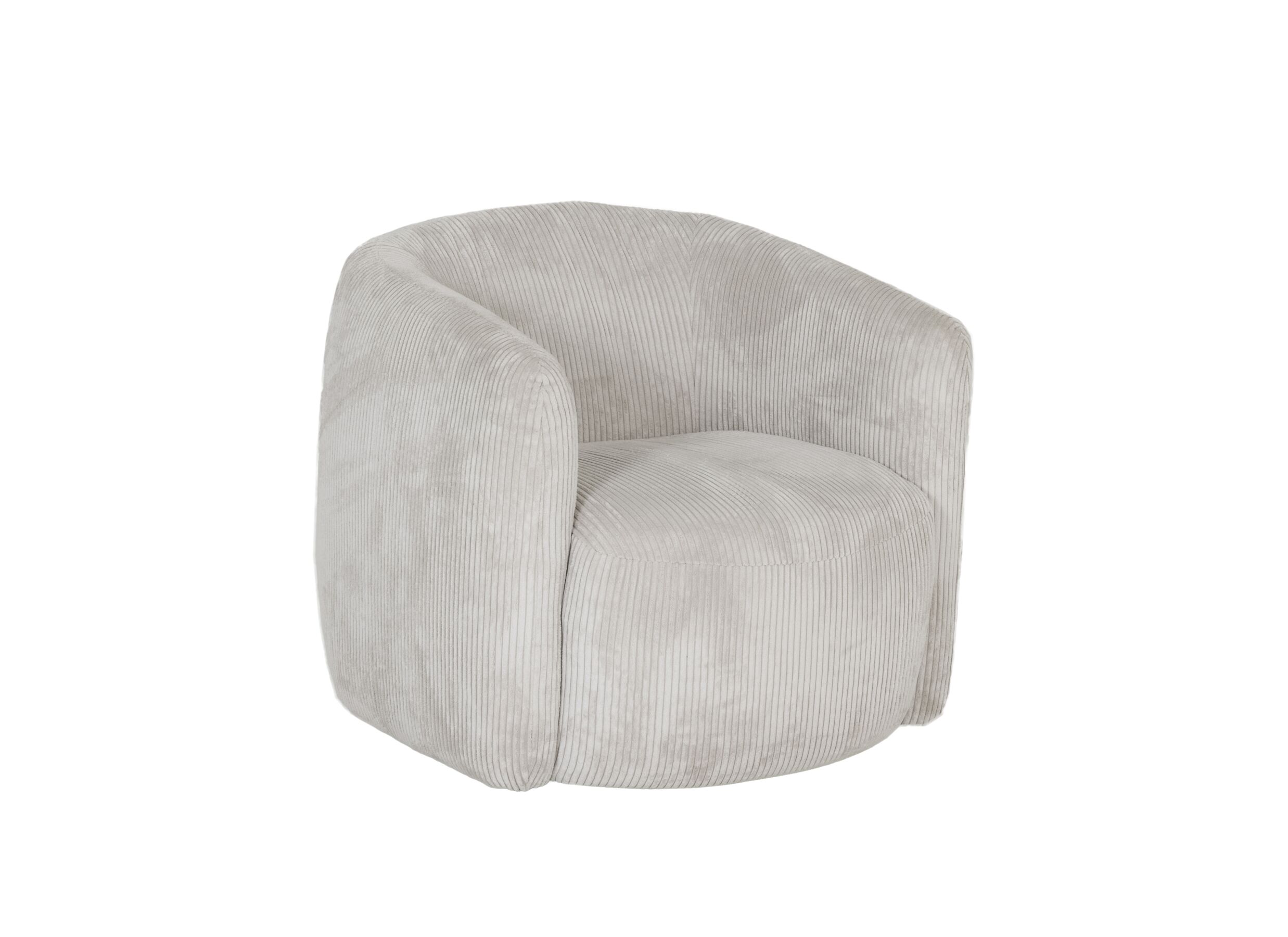 Fauteuil pivotant Alken velours côtelé beige - Fauteuil pivotant Alken 87x87x77cm - velours - beige