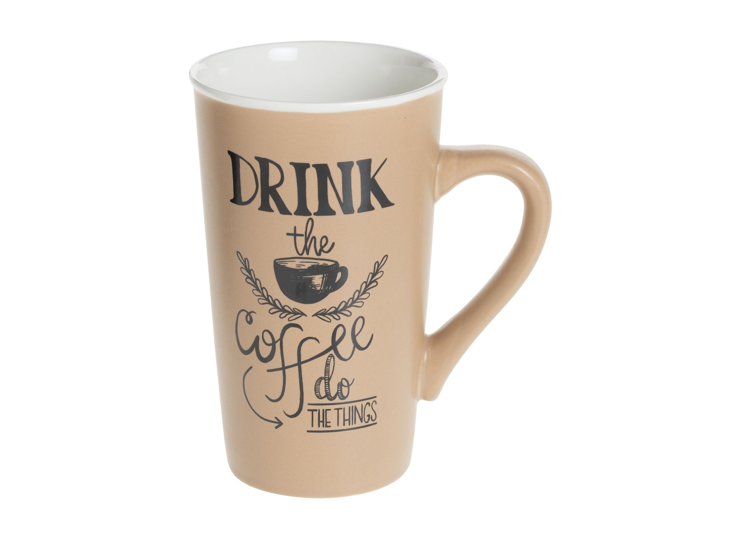 Overzichtsfoto - Mok Hot drink 50cl Ø9,1x15cm - porselein - zwart/beige