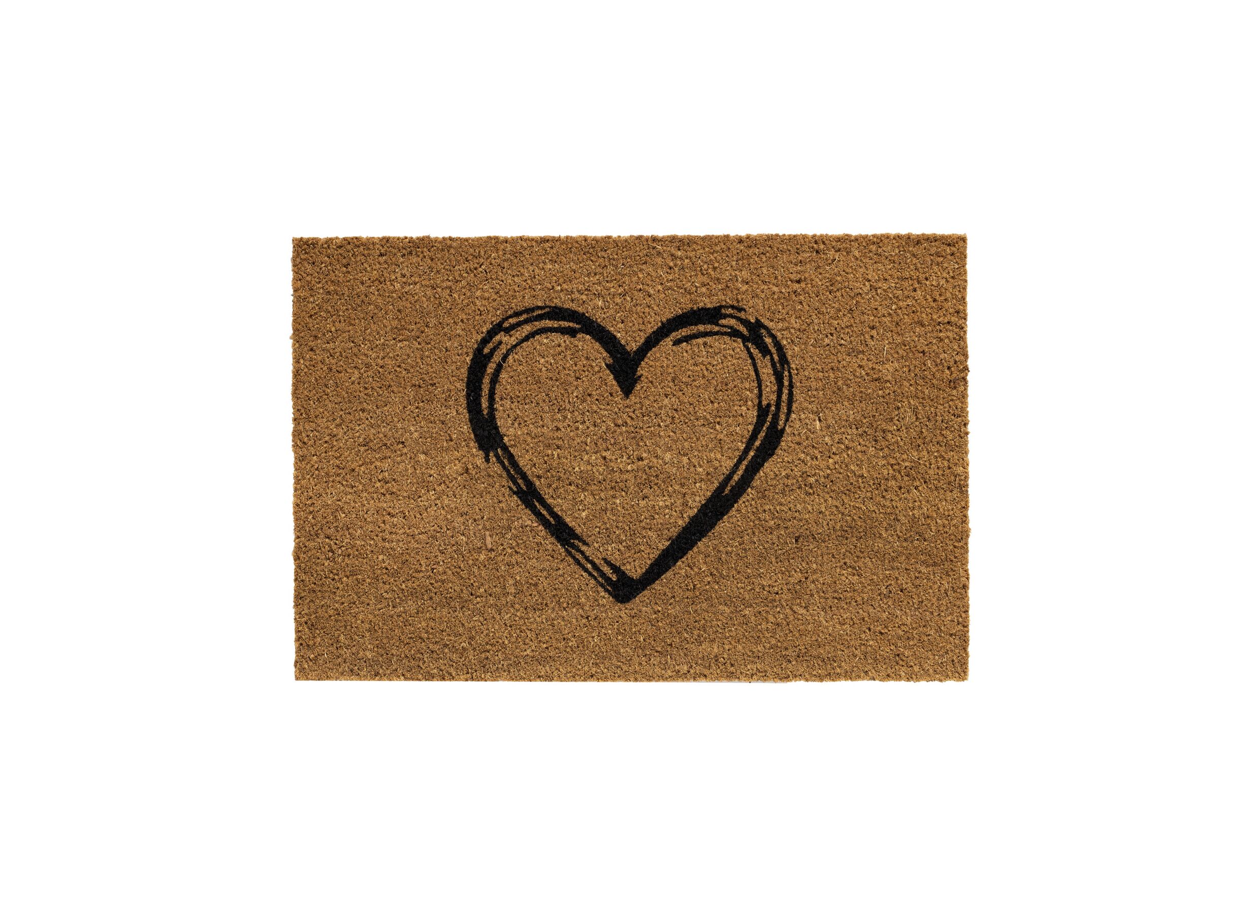 Deurmat E-Coco Heart 60x40cm kokos bruin - Deurmat E-Coco Heart 60x40cm kokos bruin