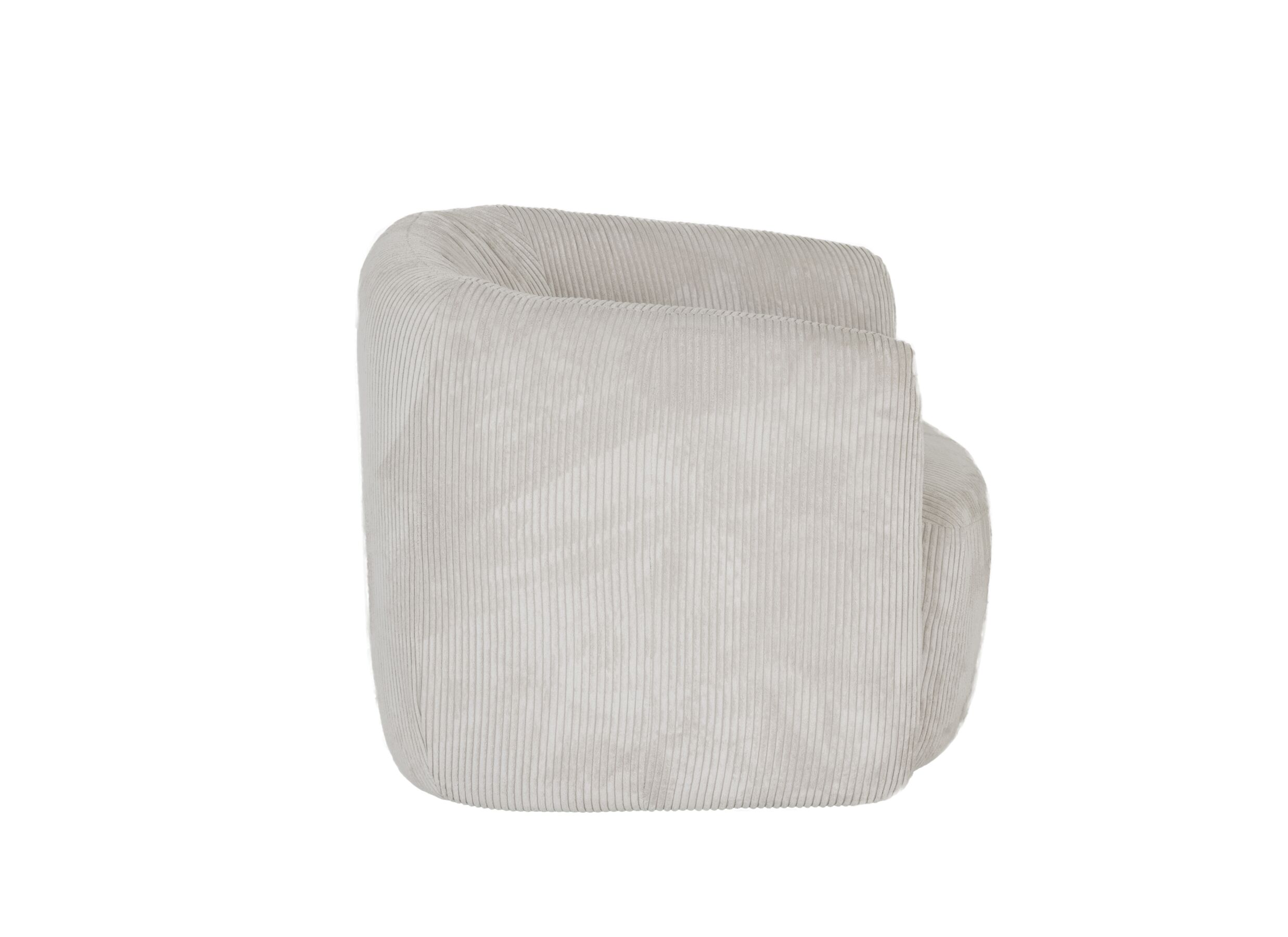 Fauteuil pivotant Alken 87x87x77cm - velours - beige