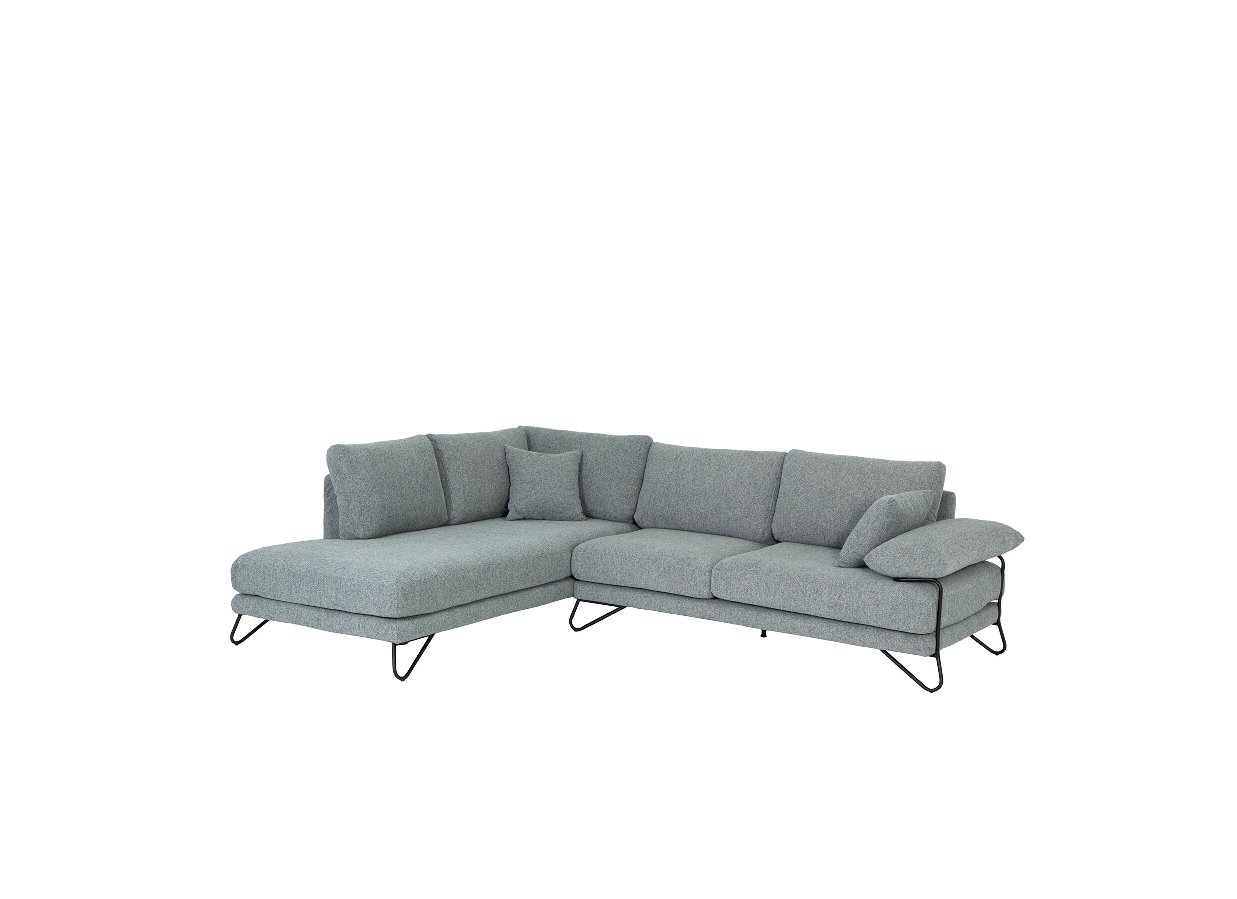 Hoeksalon Tatum 288x219cm - stof - lichtblauw