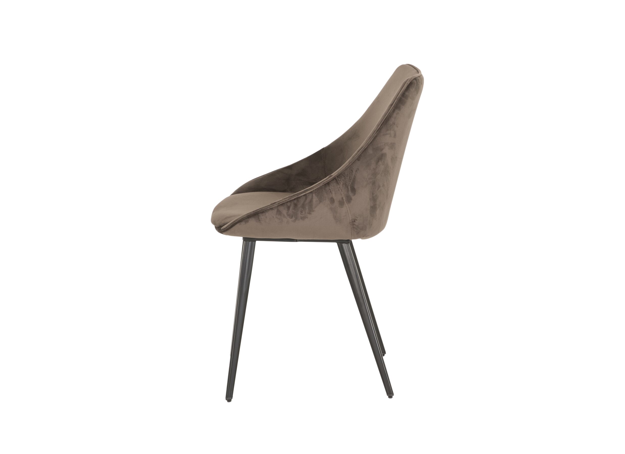 Kuipstoel Cum Laude 48,5x58x85cm - fluweel - chocolade