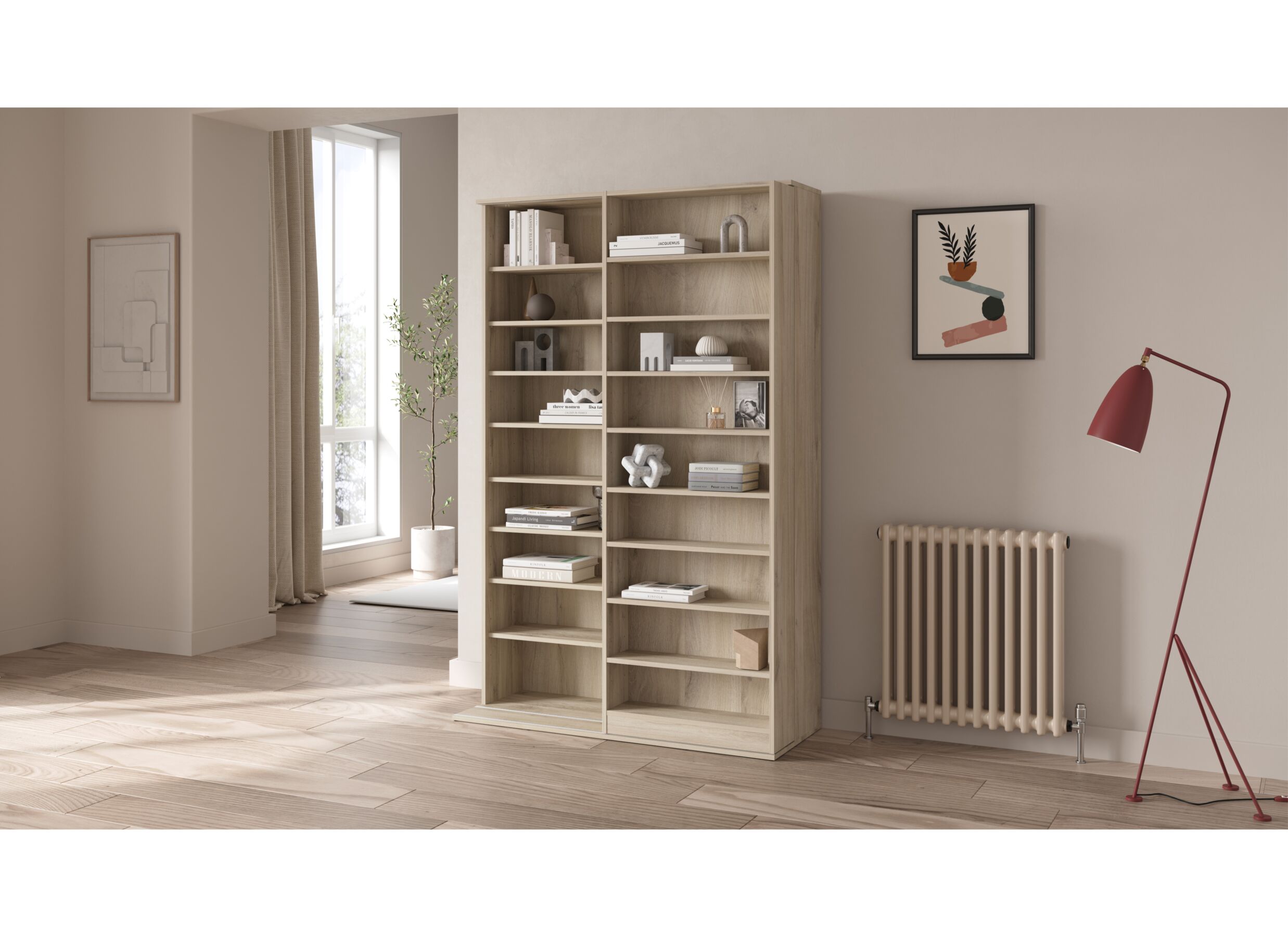 Sfeerfoto - Boekenrek Bento 117x44x179cm - decor - kronberg eik