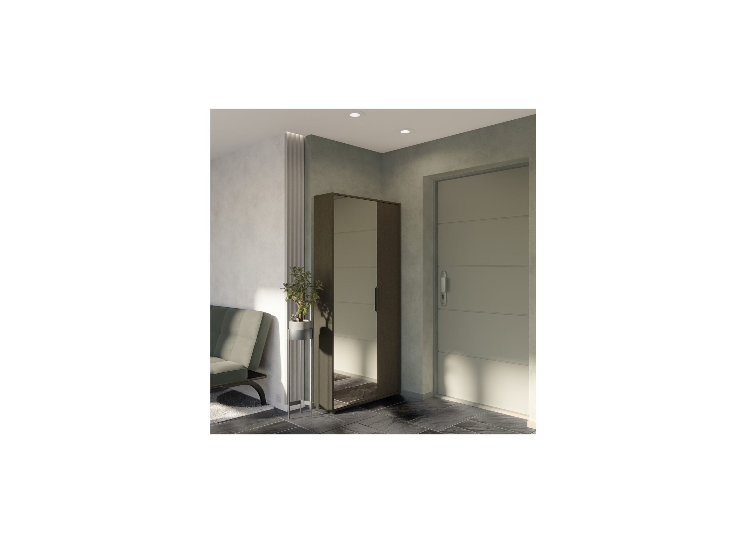 Foto ambiance - Armoire à chaussures Ebony 83x24x178cm