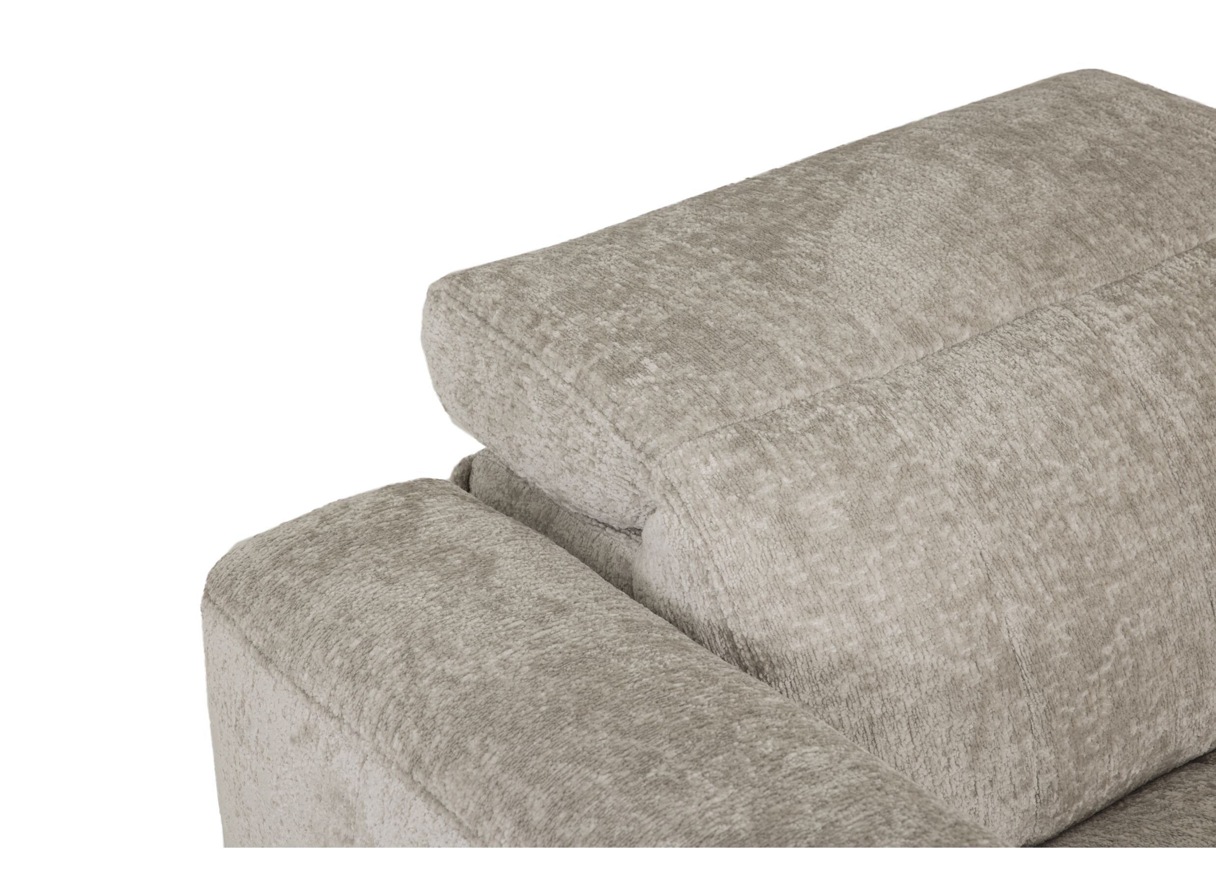 Detail - Canapé d'angle Crow 334x301cm - tissu - turtledove avec 2 fauteuils relax