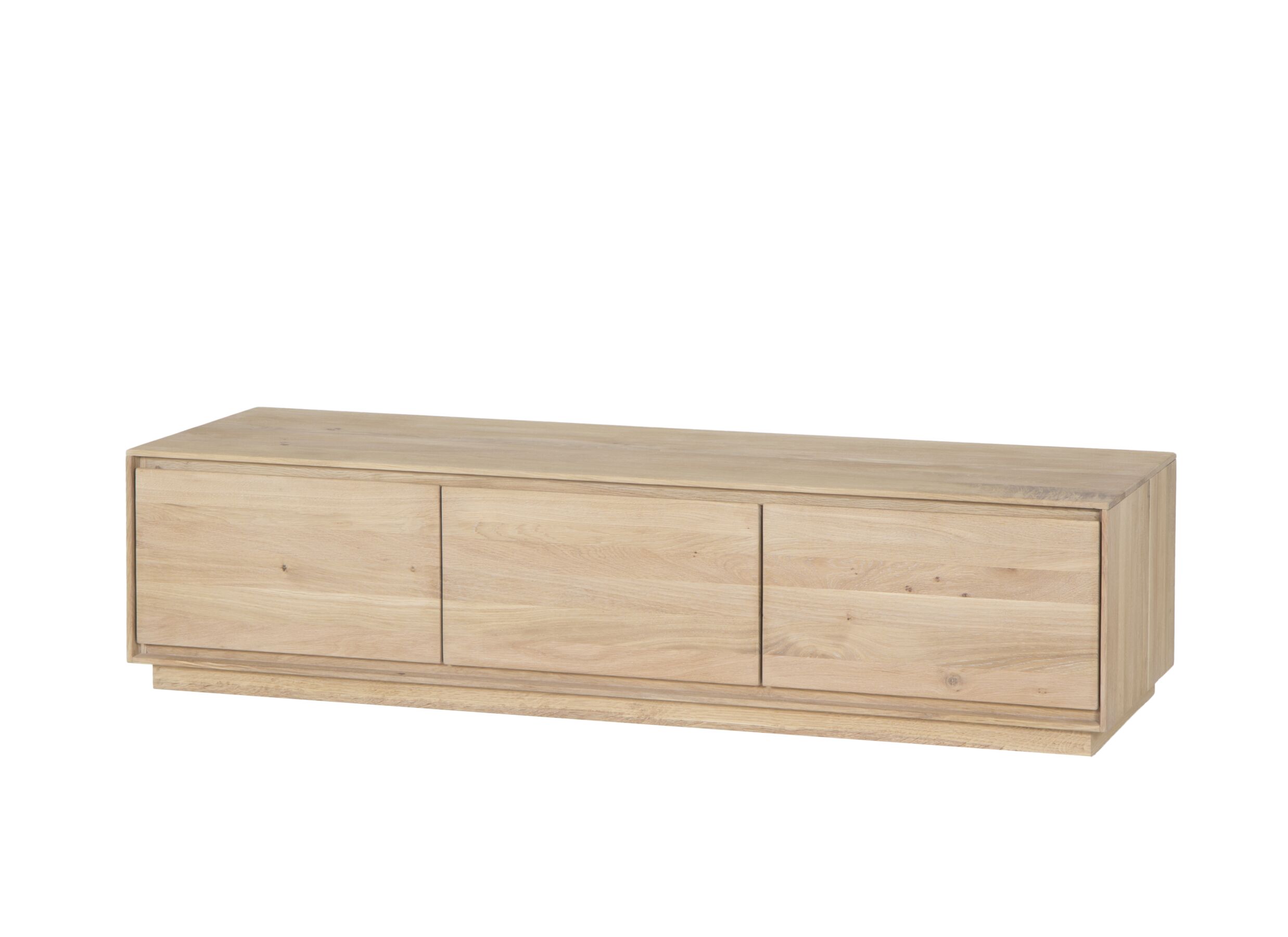 Meuble TV Caviar 165cm - chêne massif & décor - naturel