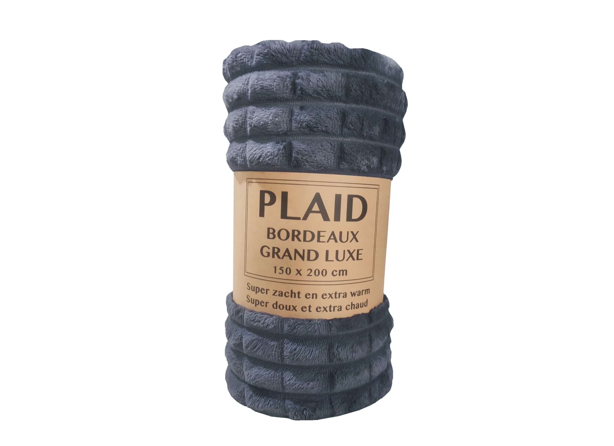 Plaid Bordeaux 150x200cm - microvezel - denim - Plaid Bordeaux 150x200cm - microvezel - denim