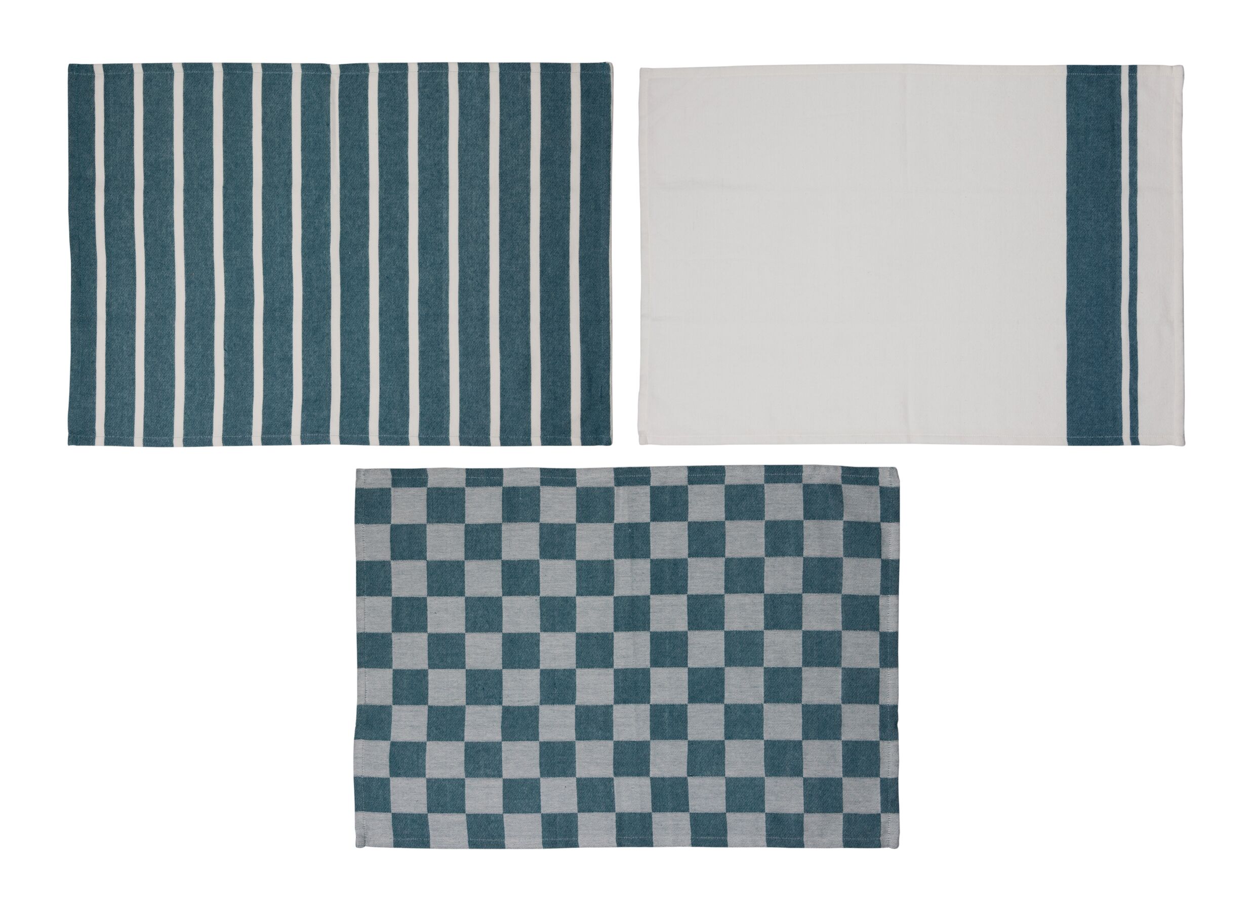 Overzichtsfoto - Keukenhanddoek Stoff 70x50cm - katoen - groen set van 3