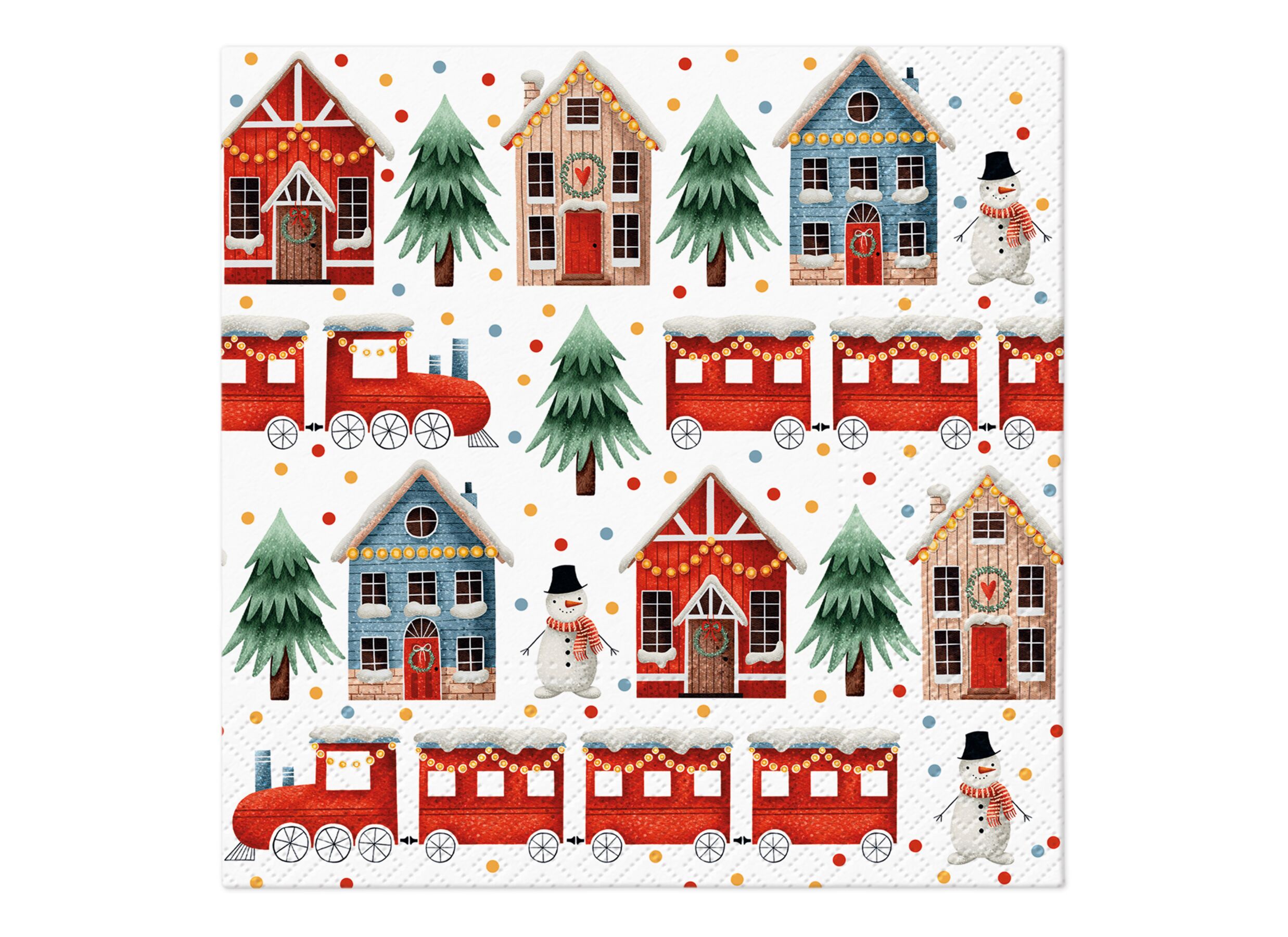 Serviette Christmas Town 33x33cm - papier - multicolor - 20 stuks - Serviette Christmas Town 33x33cm - papier - multicolore - 20 pièces