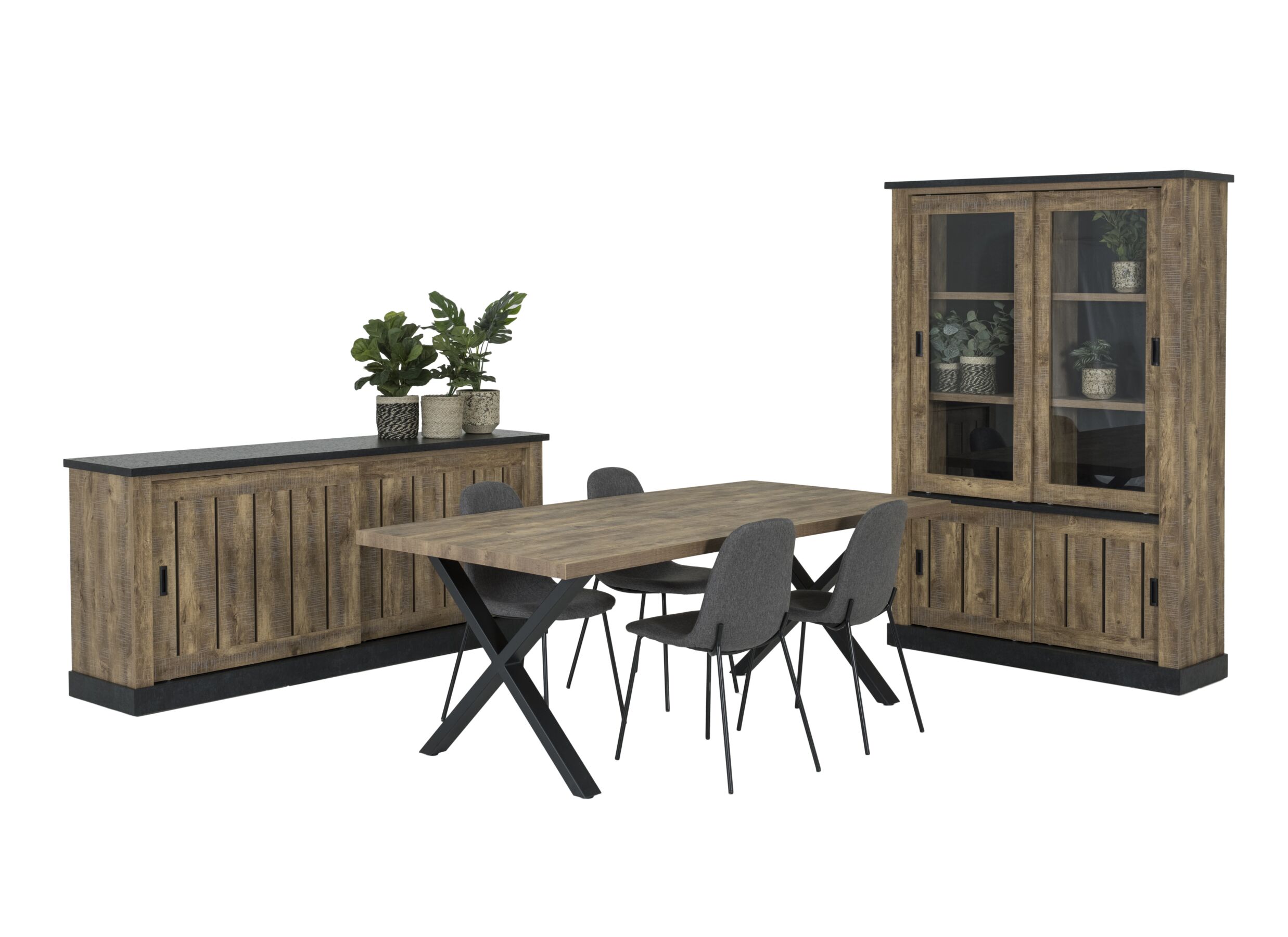 Tafel Estrella 220x95cm - meubelplaat - industrial oak