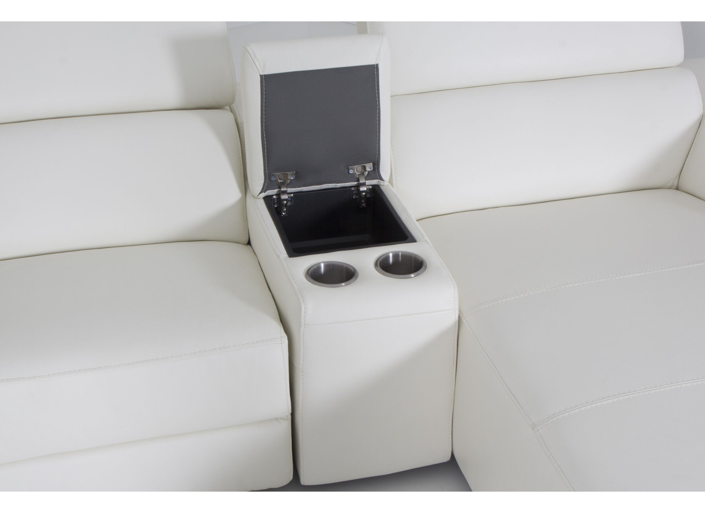 Hoeksalon Play 430x315cm - wit - leder met relax