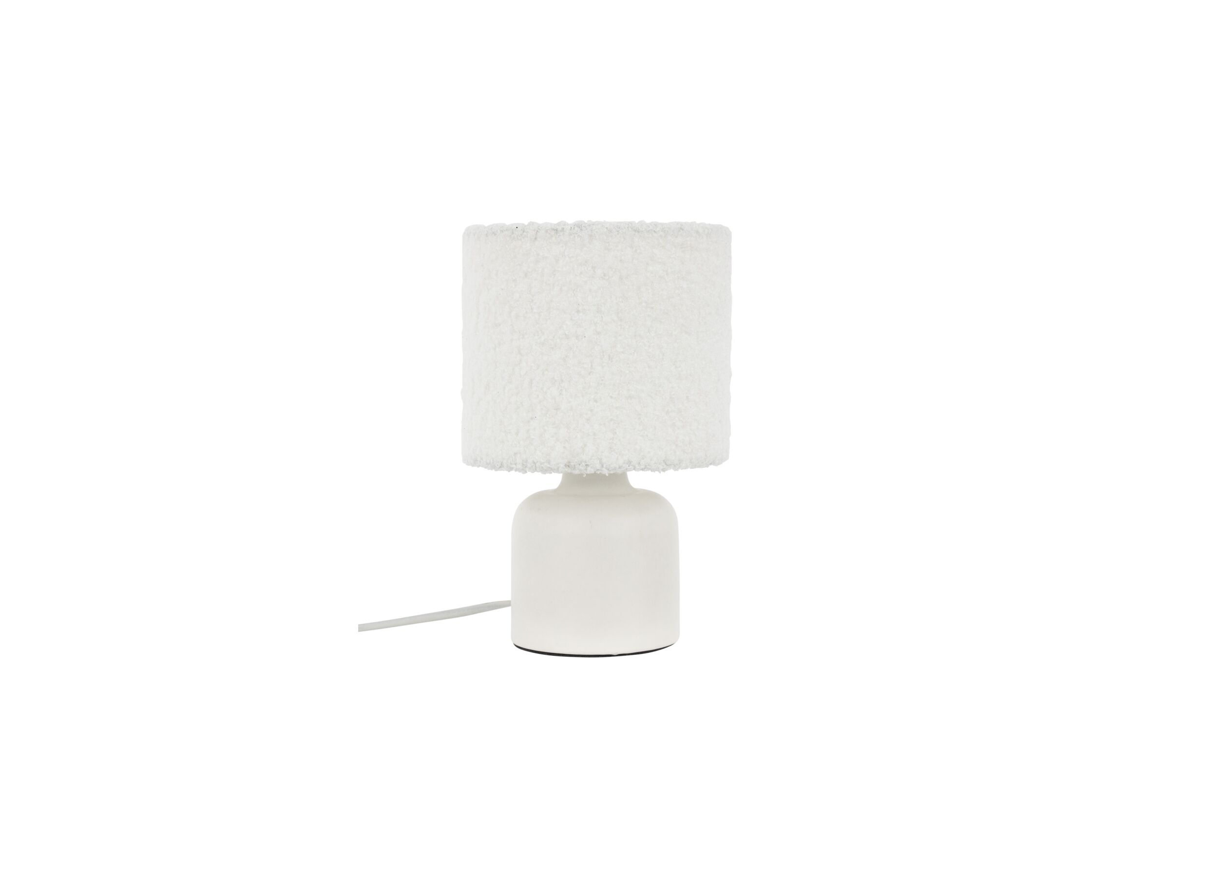 Aperçu - Lampe de table Bona E14 H22cm - PVC & bouclé - blanc