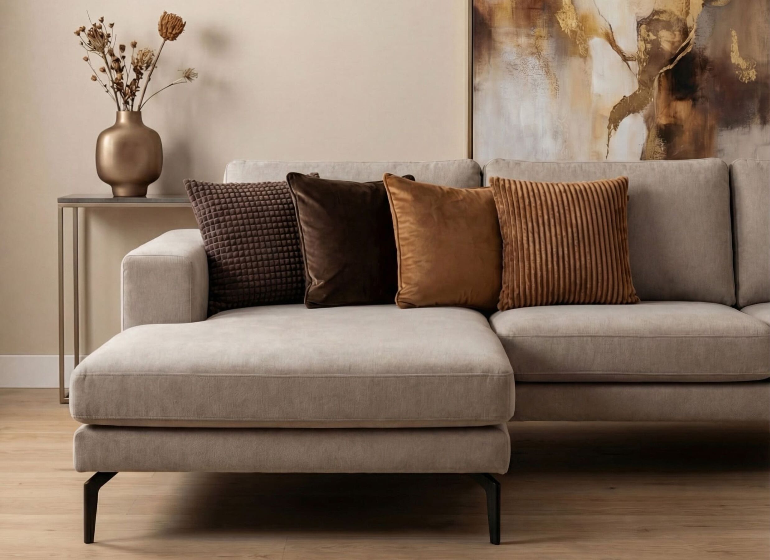 Foto ambiance - Coussin Finn 45x45cm - polyester - chocolat martini