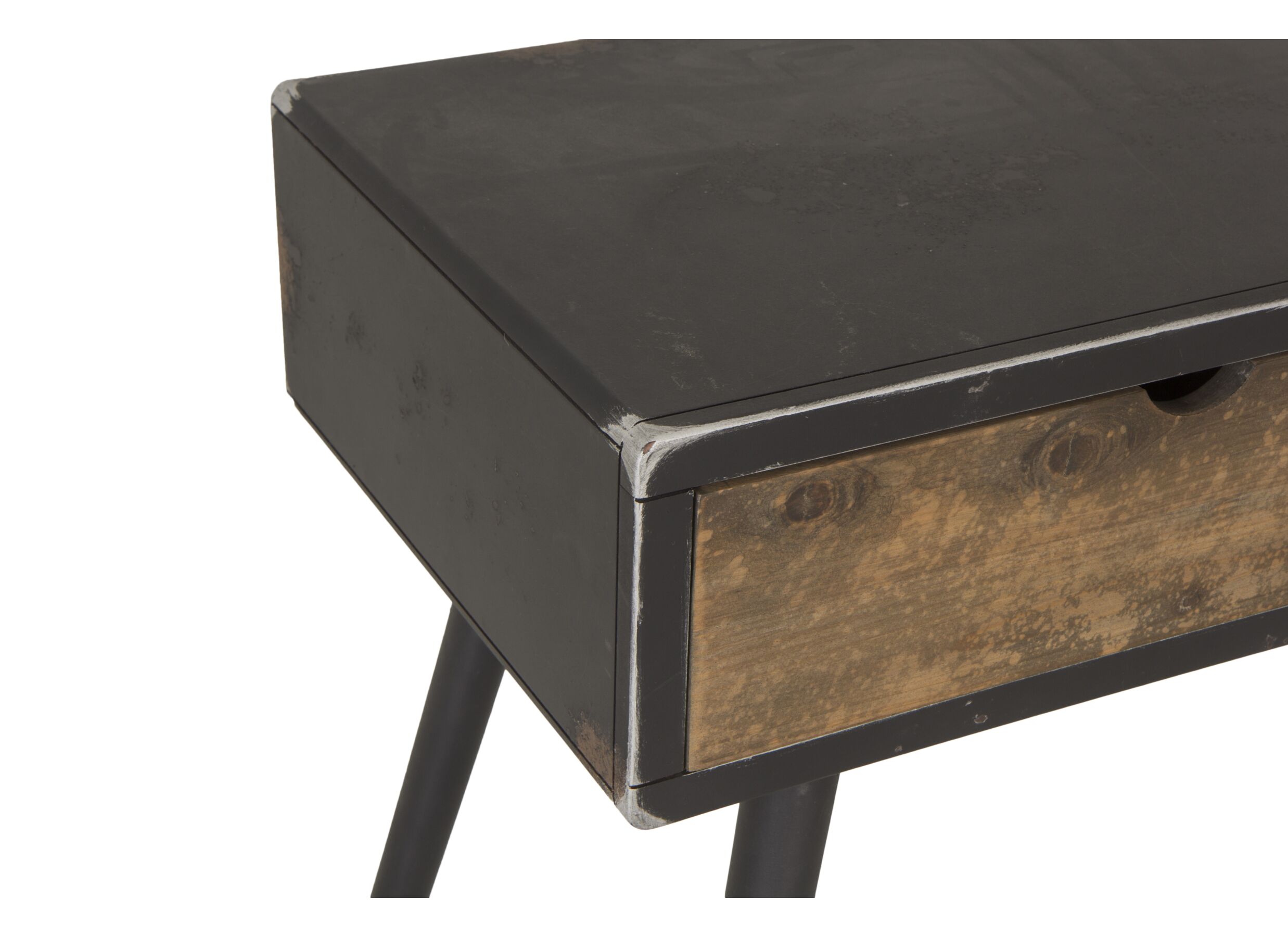 Detail - Console Esperanto 100x42x72cm - sapin massif & décor - naturel/noir