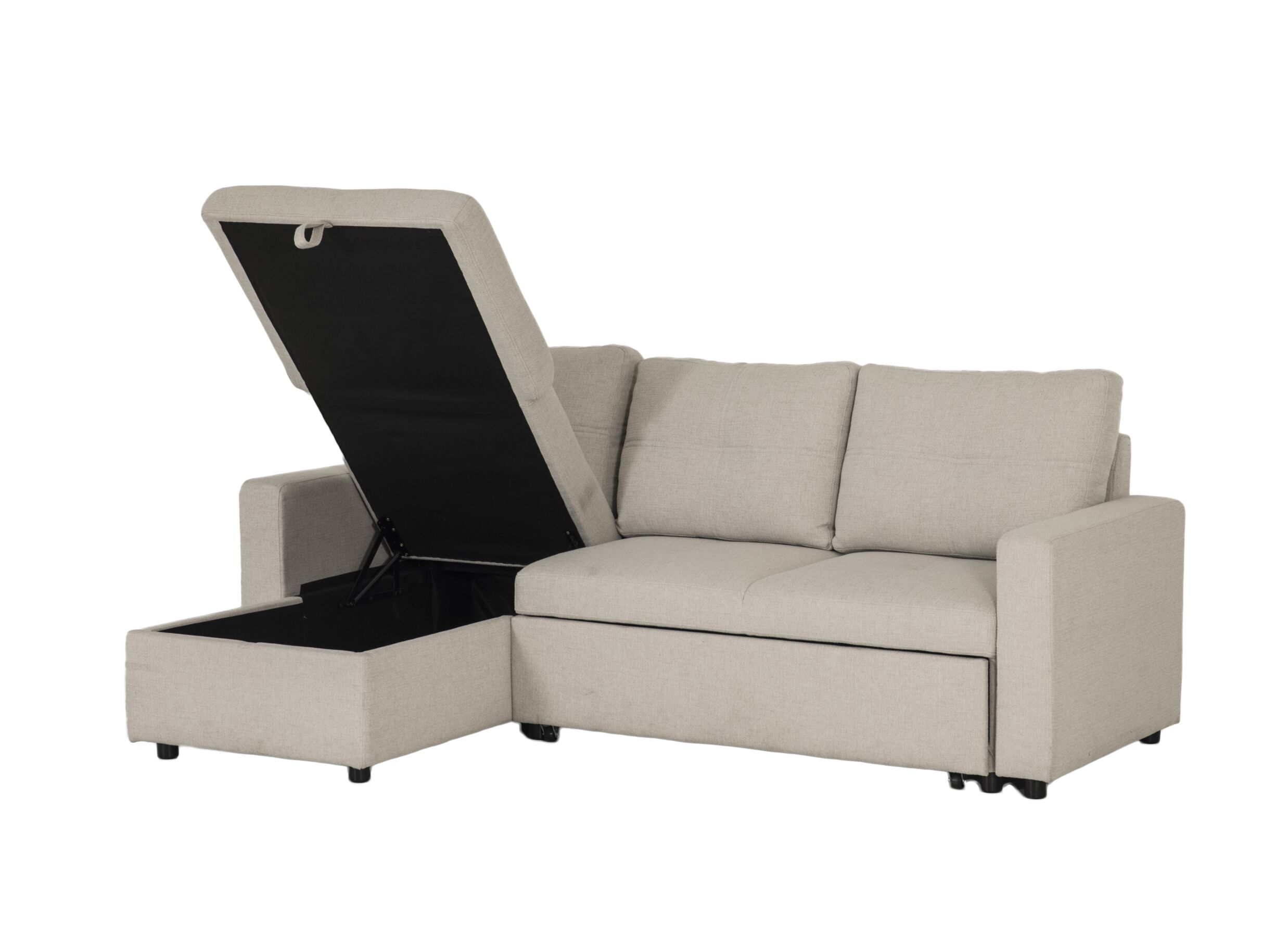 Aperçu - Canapé d'angle Moncada 213x122cm - tissu - beige
